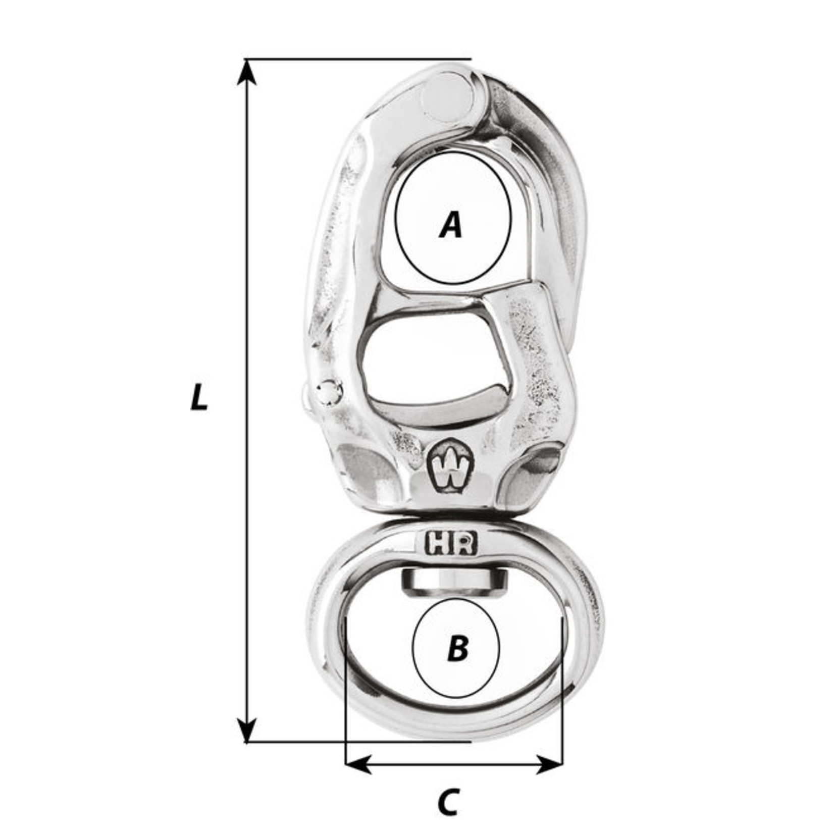 Wichard Speedlink HR trigger snap shackle - Webbing eye - Length: 72 mm