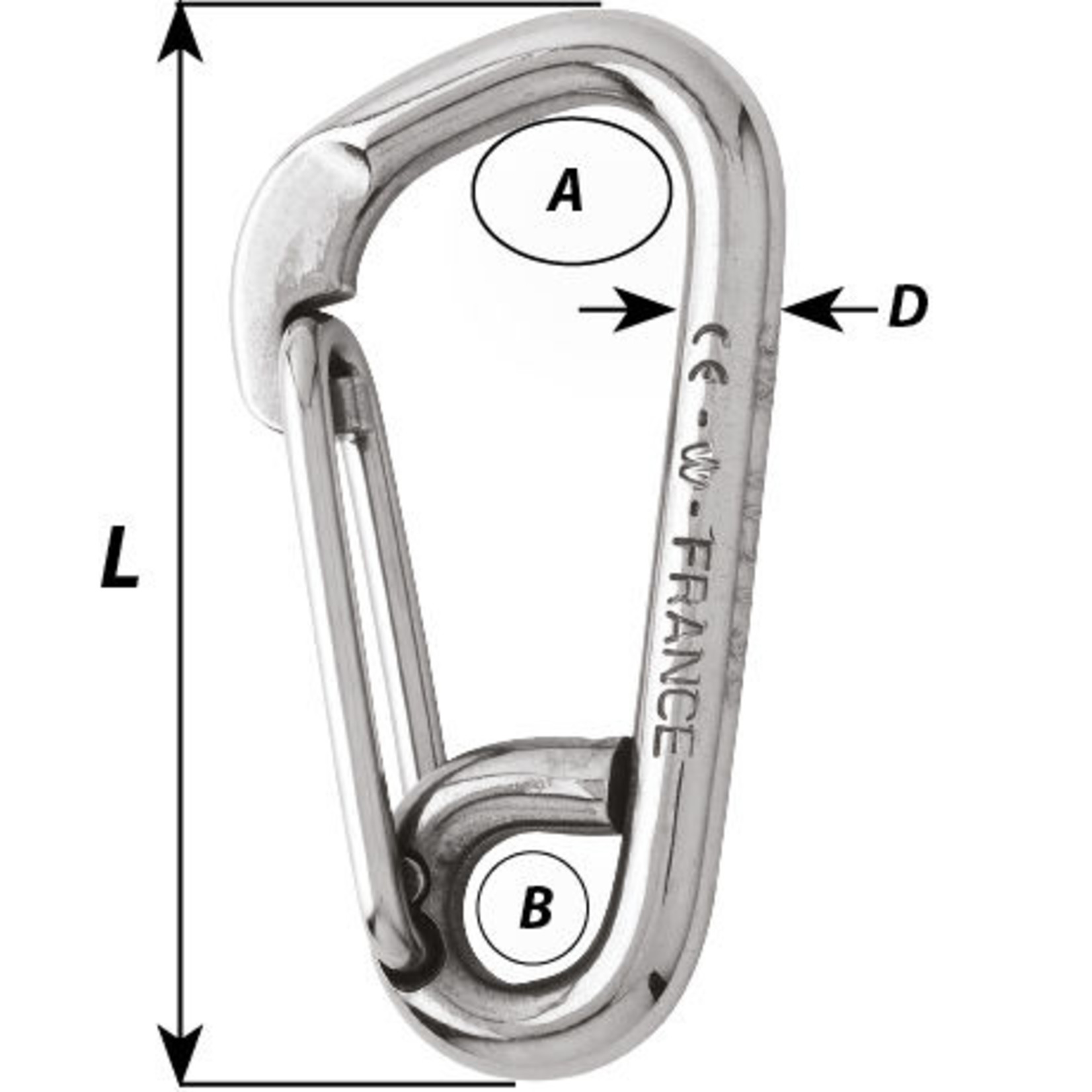 Wichard Mooring hook - Length: 100 mm - incl: spare attachment fitting