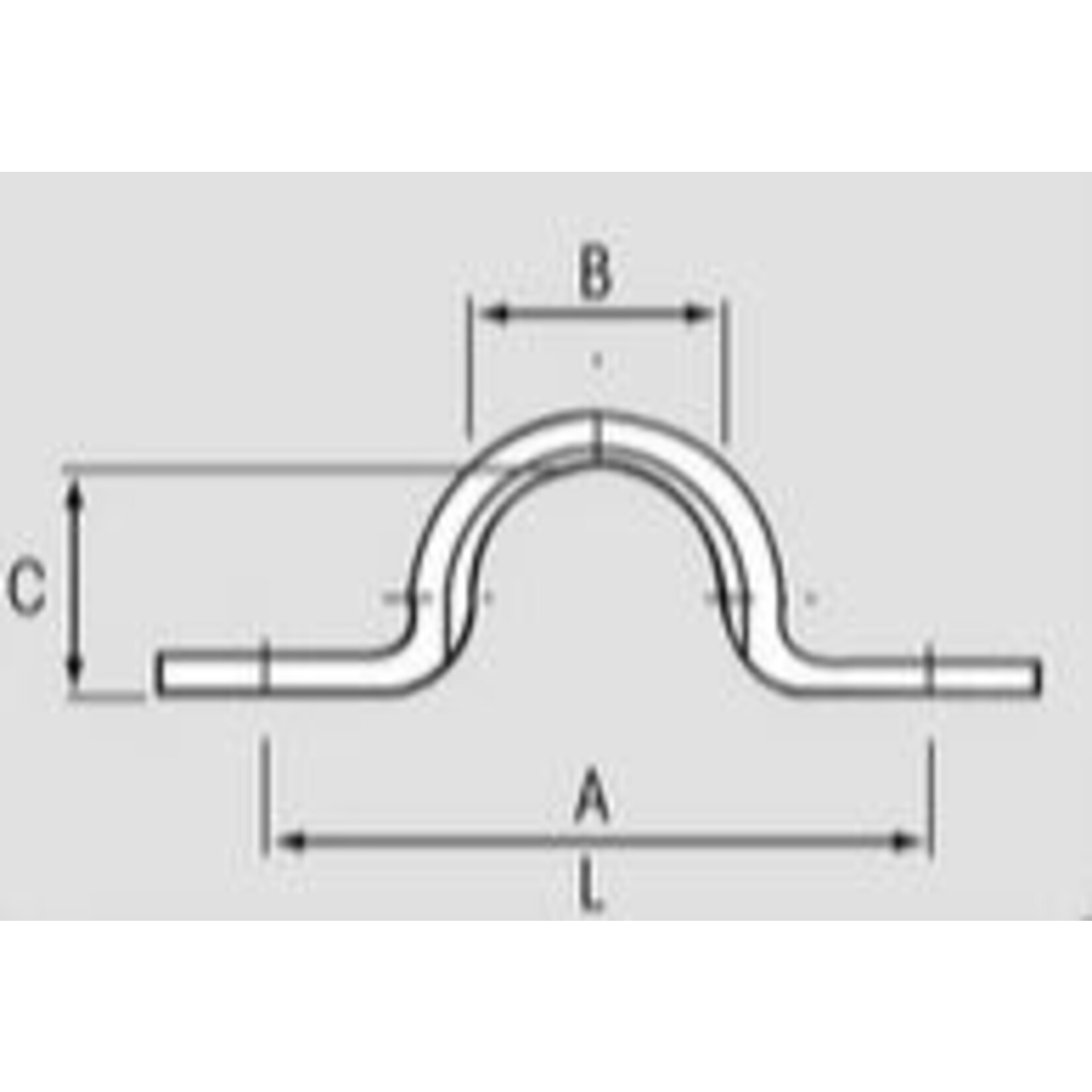 Plastimo Eyestrap. flat. hole spacing 58mm