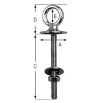 Plastimo Eye bolt with rod s/s dia 8mm l50mm