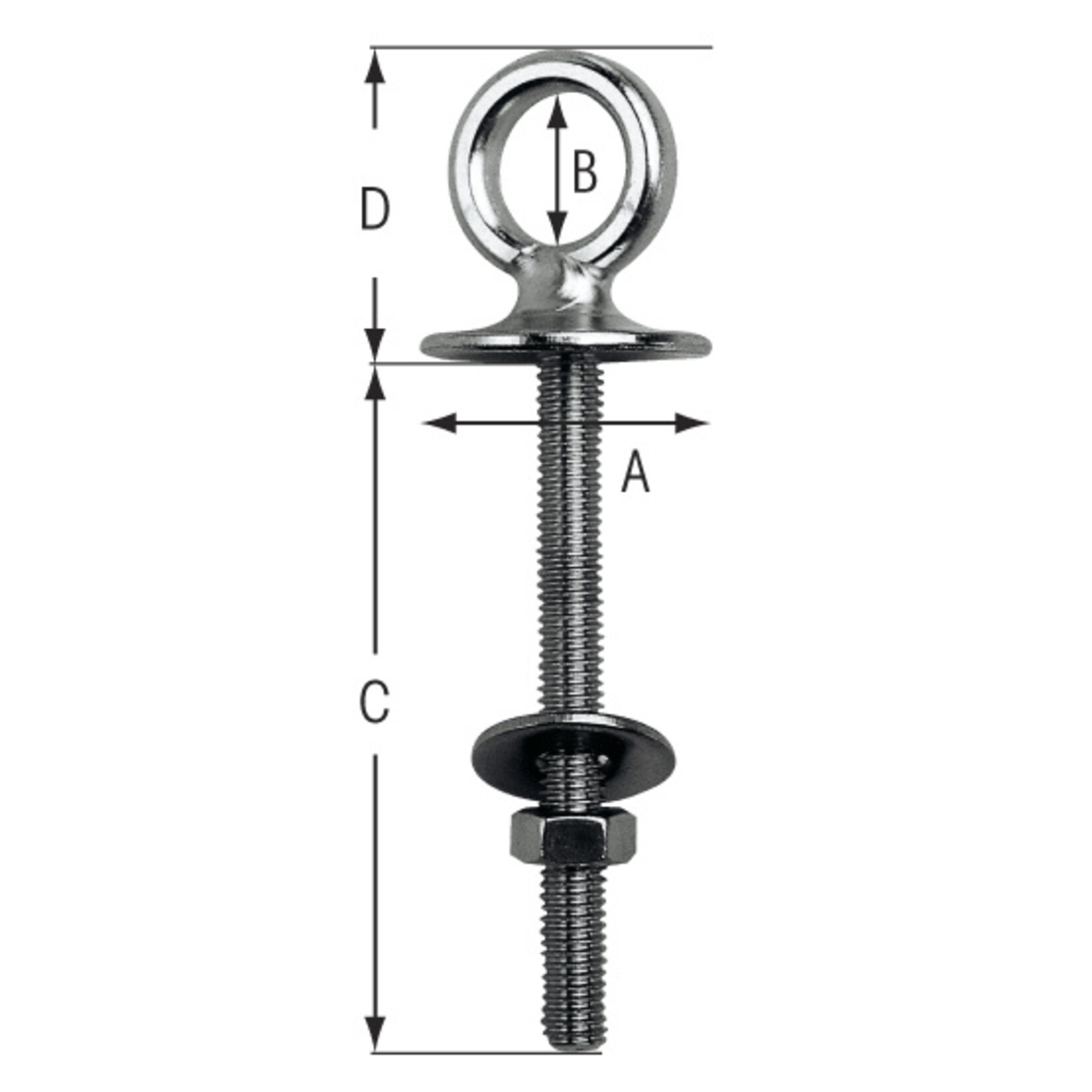 Plastimo Eye bolt with rod s/s dia 10mm l50mm