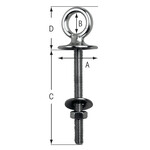 Plastimo Eye bolt thread s/s d 8mm l 100mm