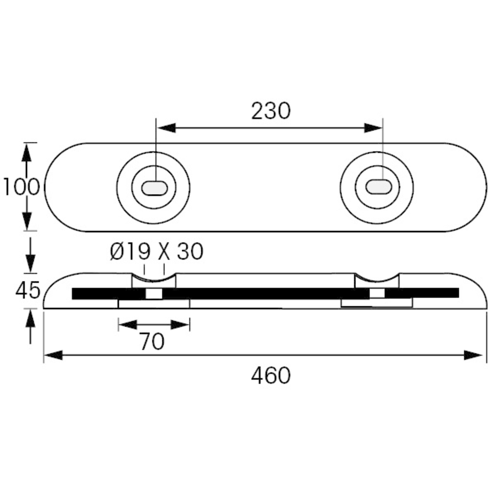 Plastimo Anode alu bolt 455x100x60