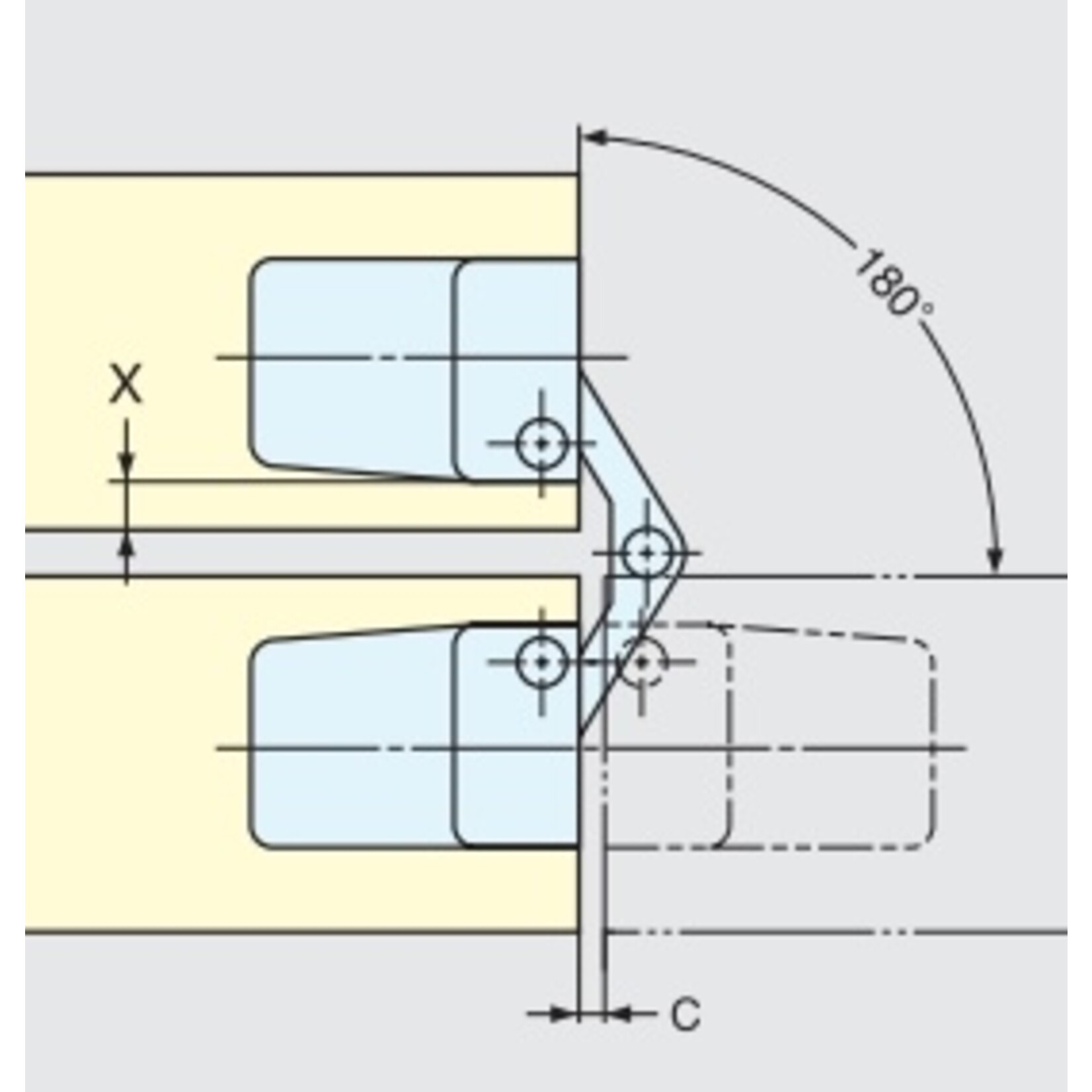 Plastimo Hinge invisible 70x43mm