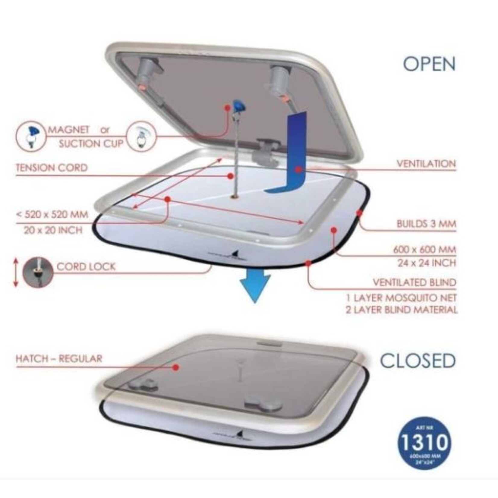 Plastimo Waterline design curtain occult/mosquito