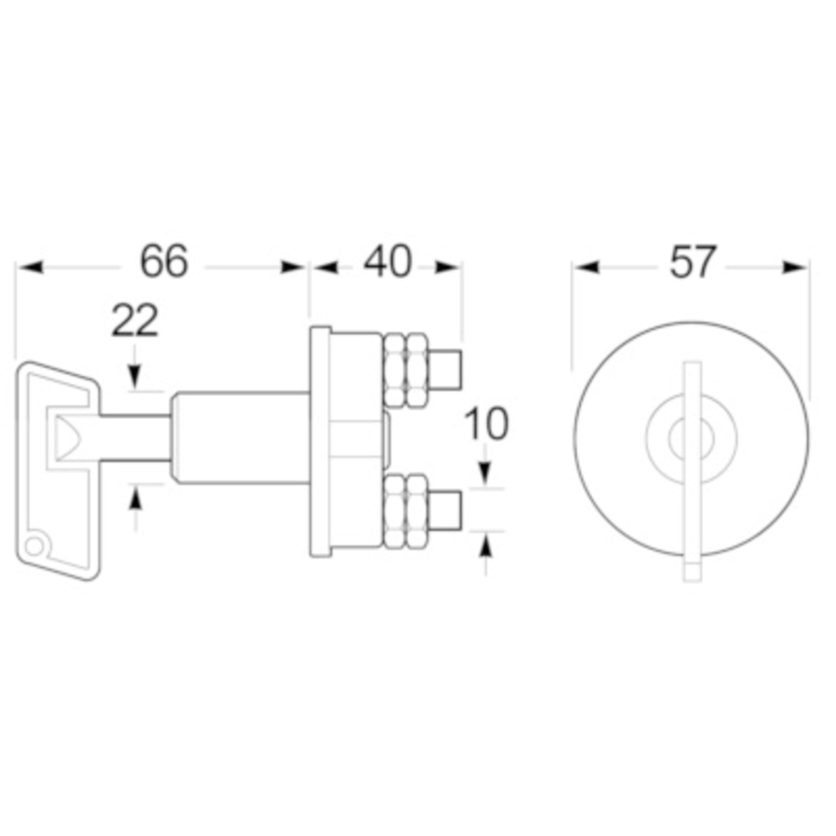 Plastimo Ignition switch for battery 100a/12v