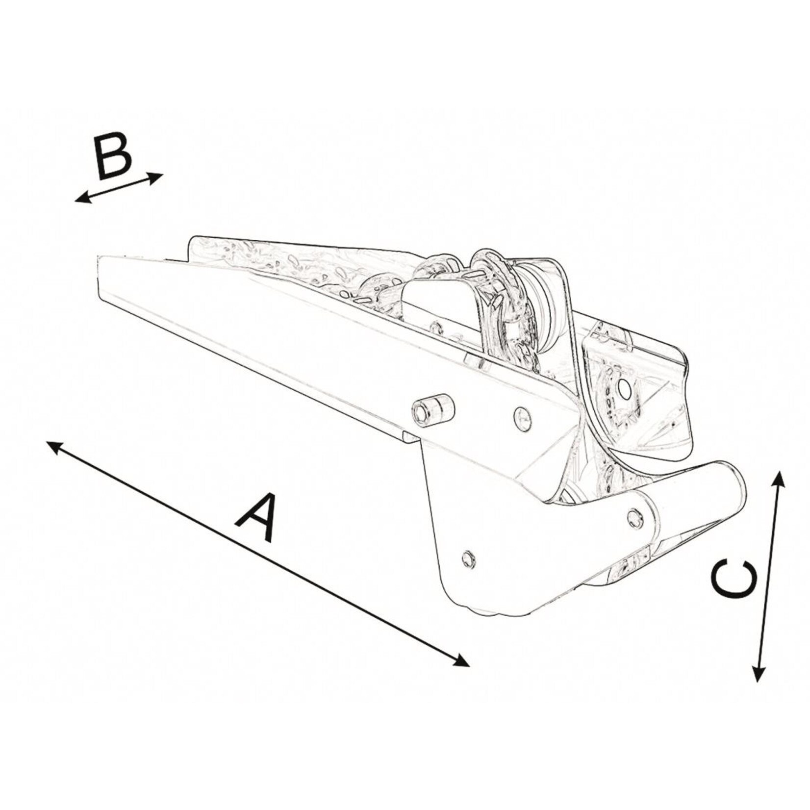 Plastimo Hinged stemhead roller 300x800.10kg