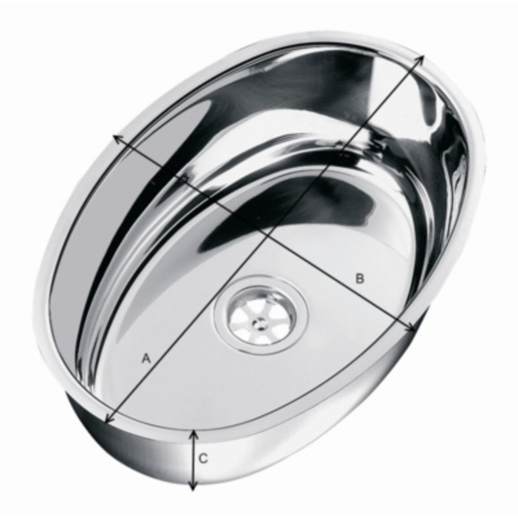 Plastimo Oval sink stainl steel 360x240mm