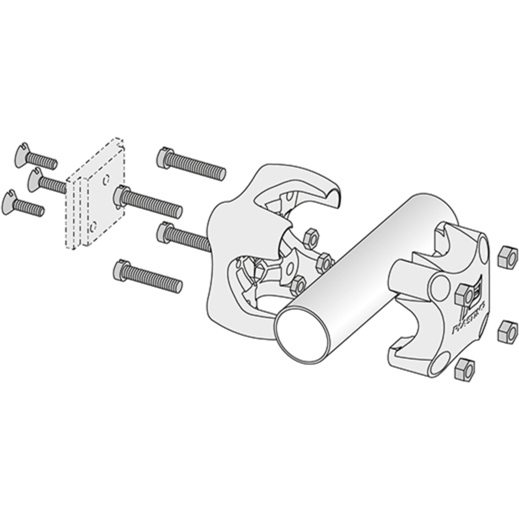 Plastimo Bracket plasticlip black-off70/90