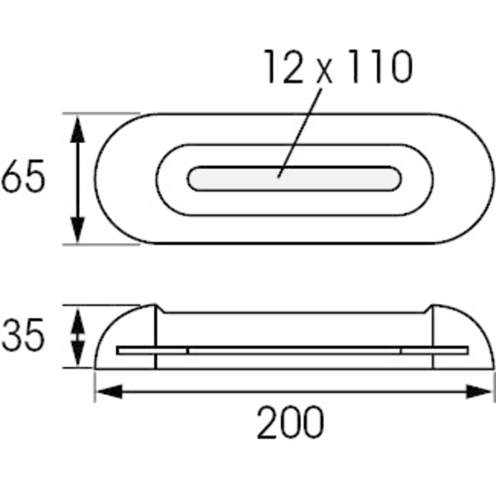 Plastimo Anode zc -mini euro- 200x65x35mm