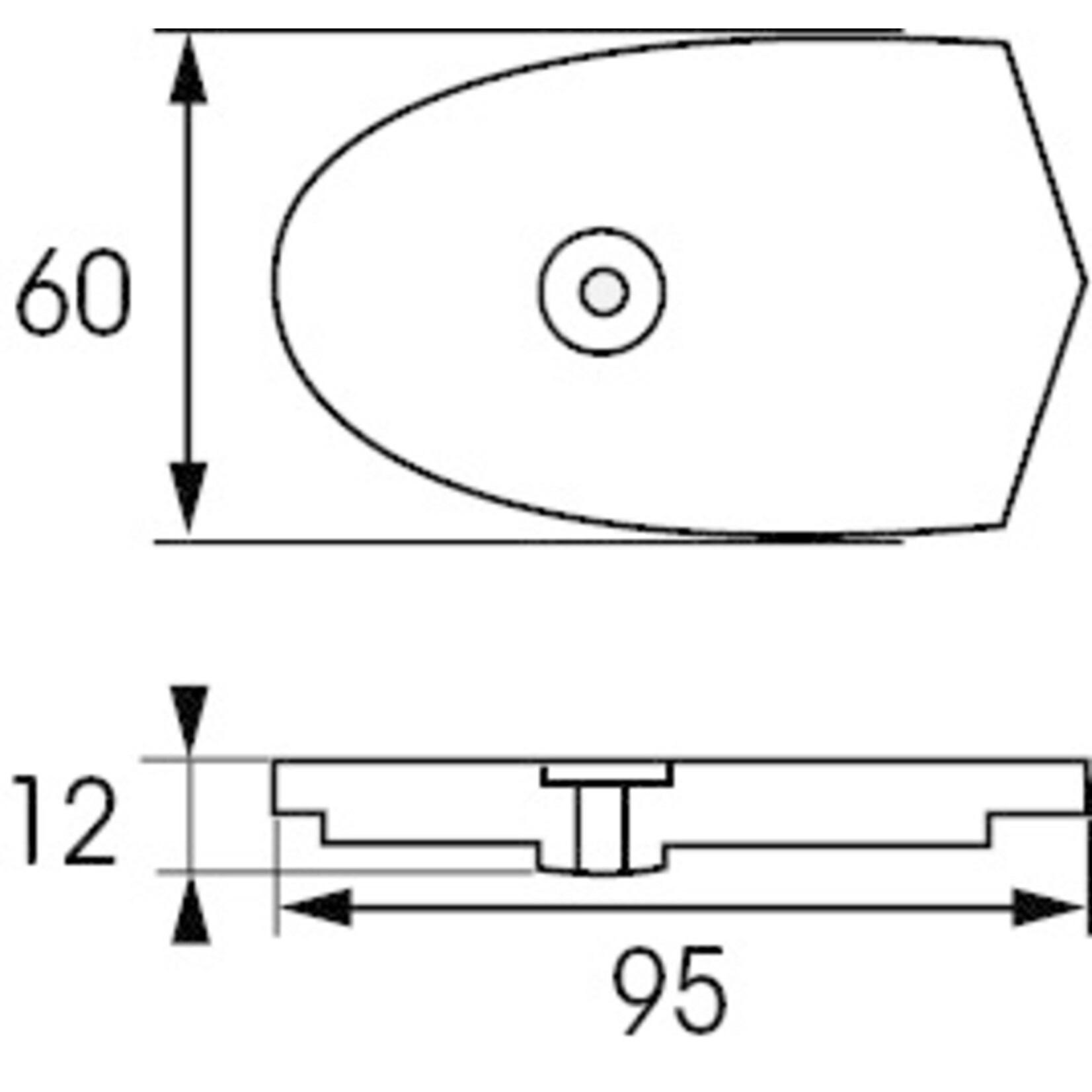 Plastimo Anode zc yamaha plate 6c. 6d. 8c