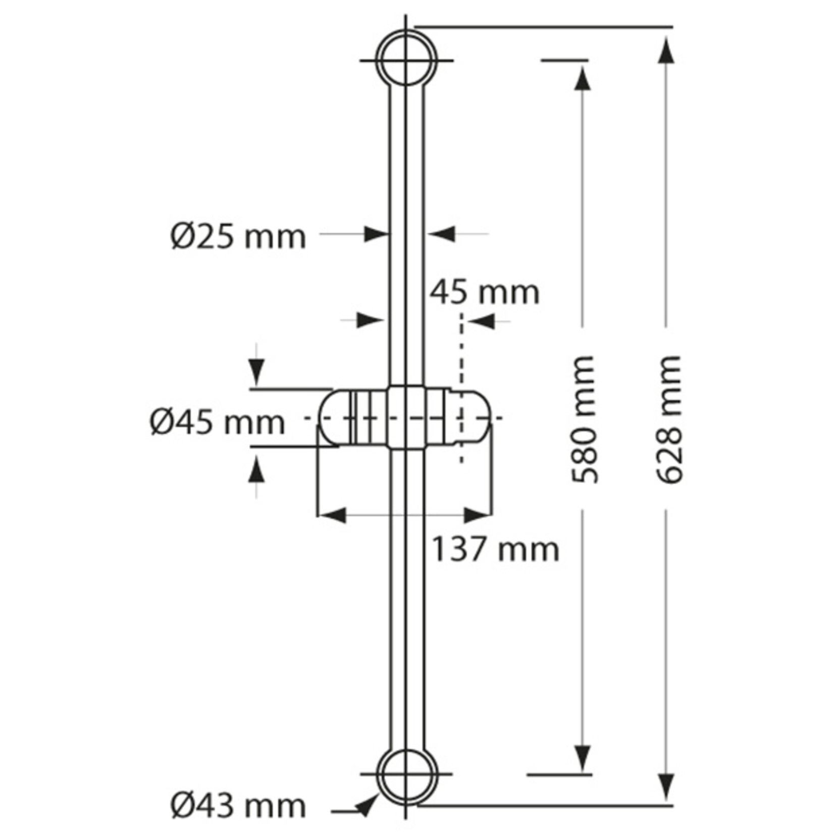 Plastimo Sliding shower rail