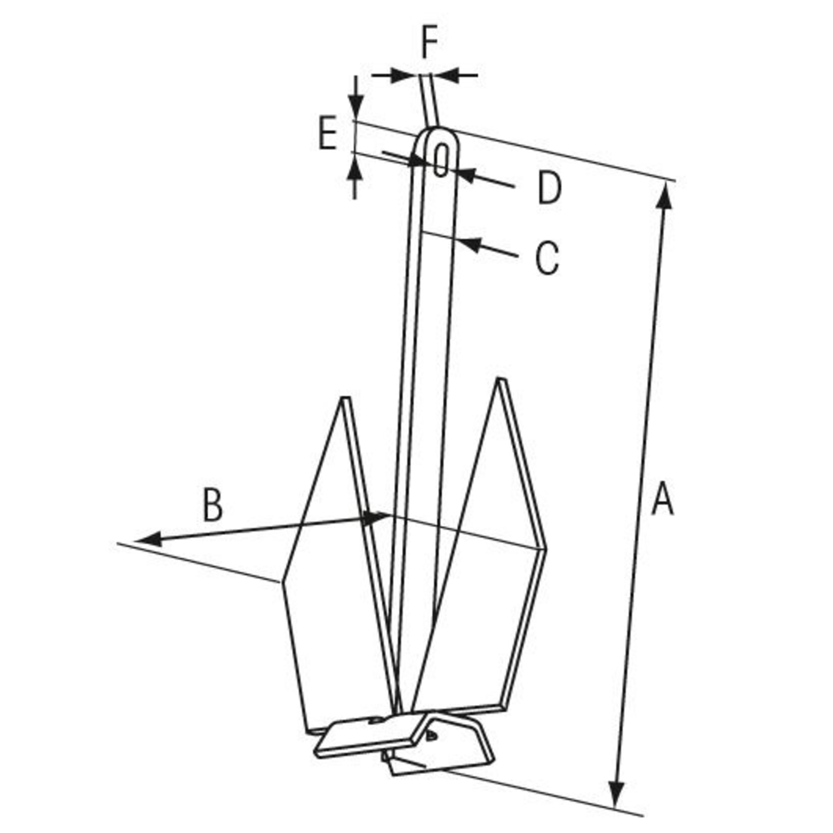 Plastimo Flat anchor galvanised 8 kg