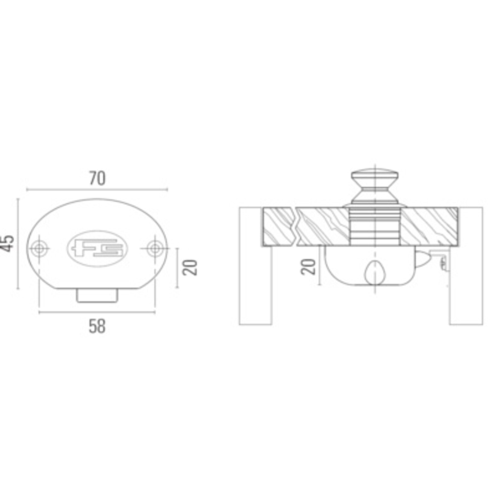 Plastimo Chr.br th16 nickel lock. push-button