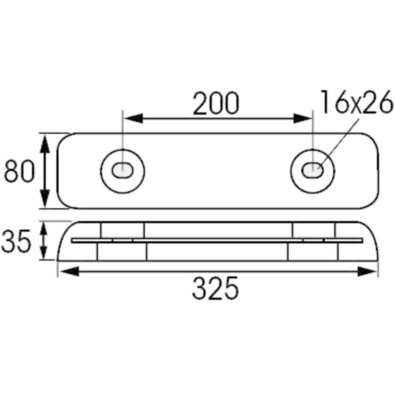 Plastimo Anode zc -mini euro- 325x80x35mm