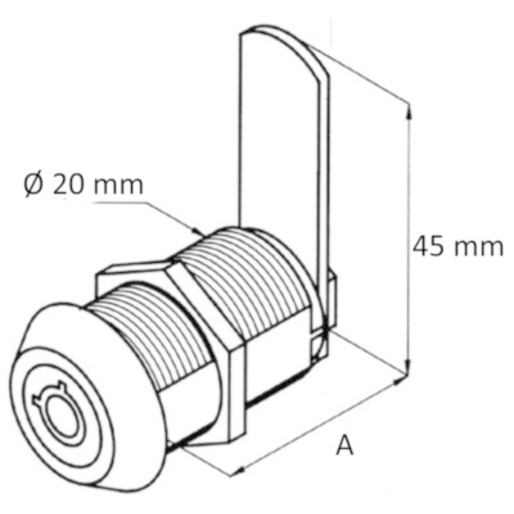 Plastimo Clamping cam lock chr.br 26mm 2keys