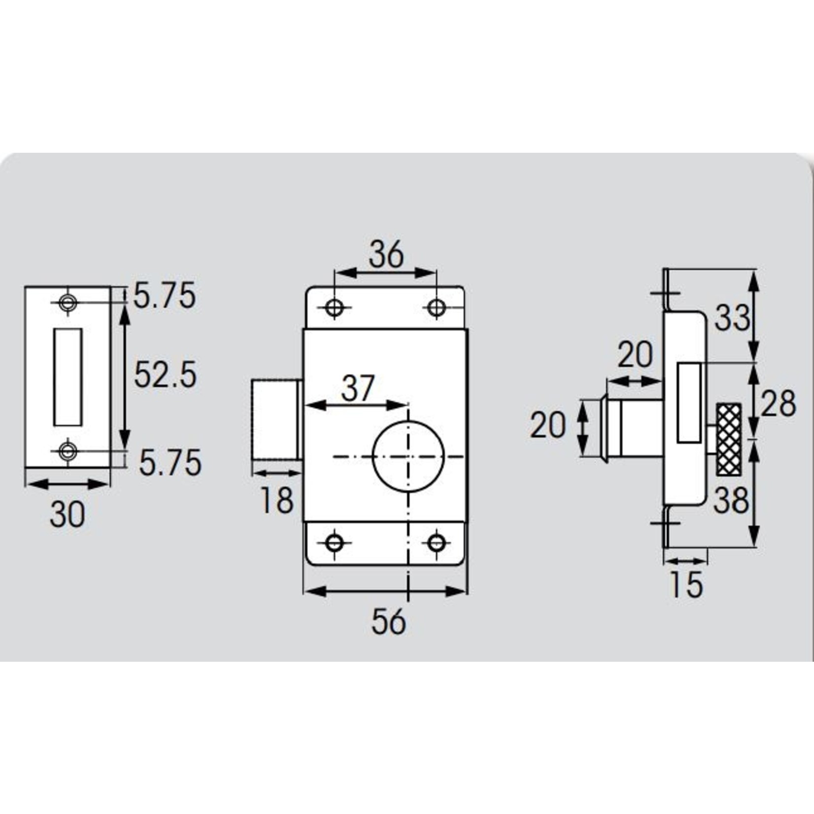 Plastimo Lock 2 keys chr.br.l20 98x58 right