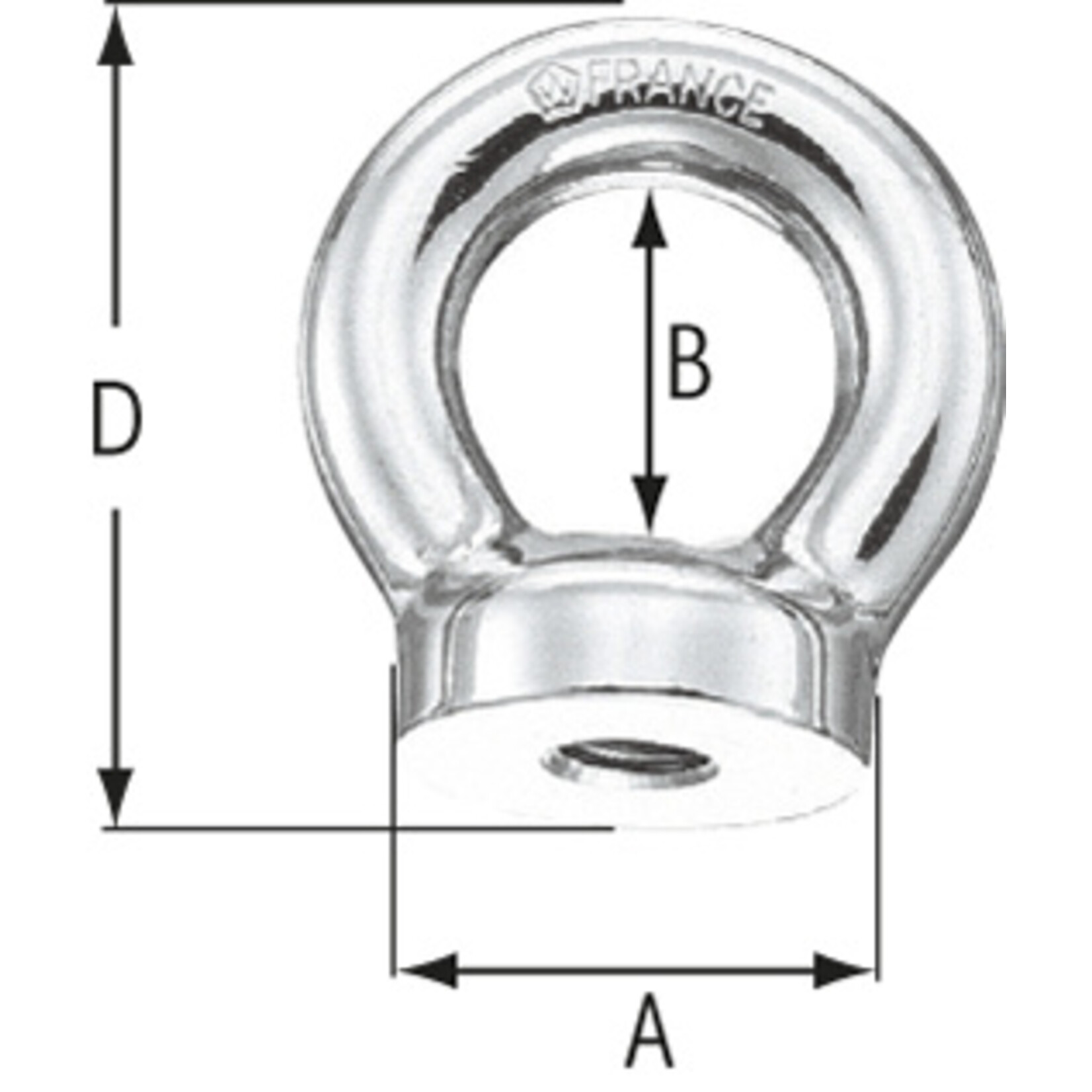 Plastimo Eye nut m8x125mm wire 6 h.27 mm
