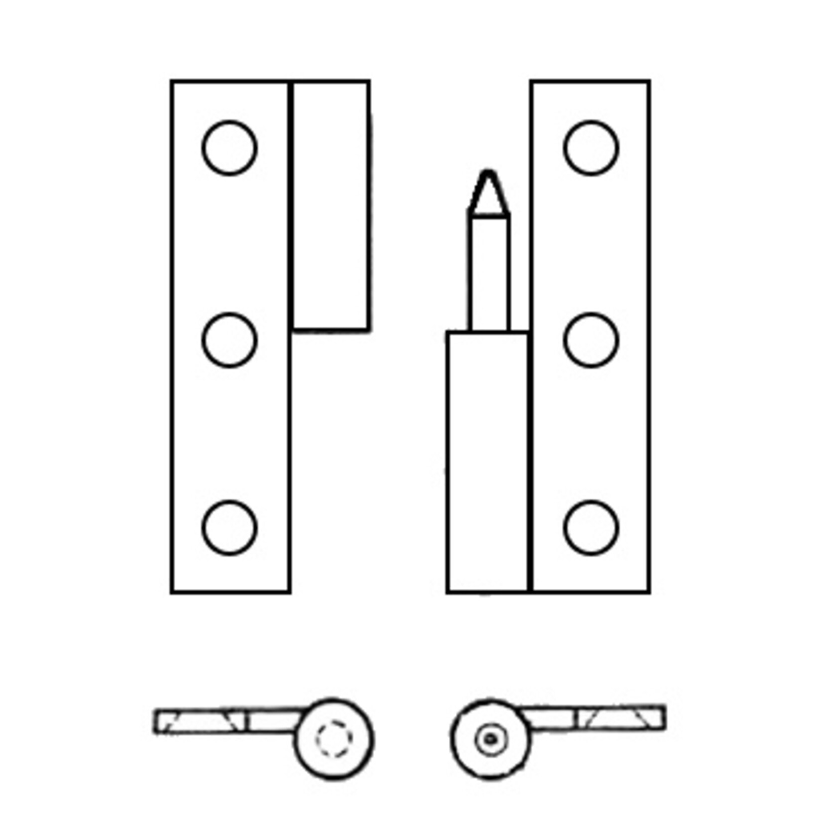 Plastimo Hinge lift-off str chr.br 50x65mm