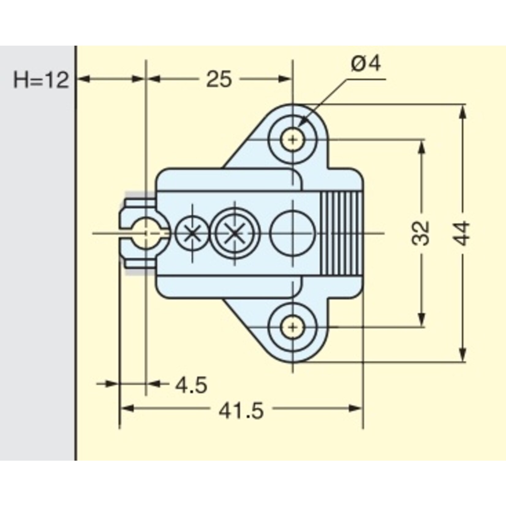 Plastimo Concealed hinge 9mm+304bp4a/32+shim