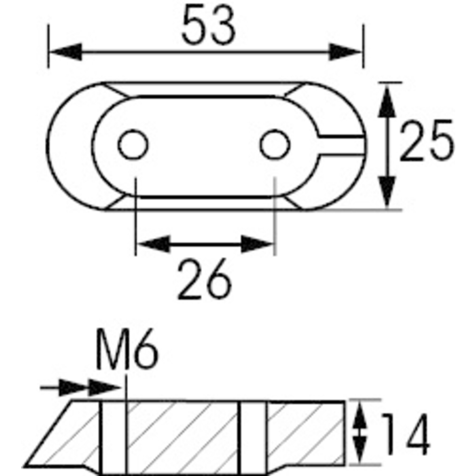 Plastimo Anode zc yamaha outboard plate