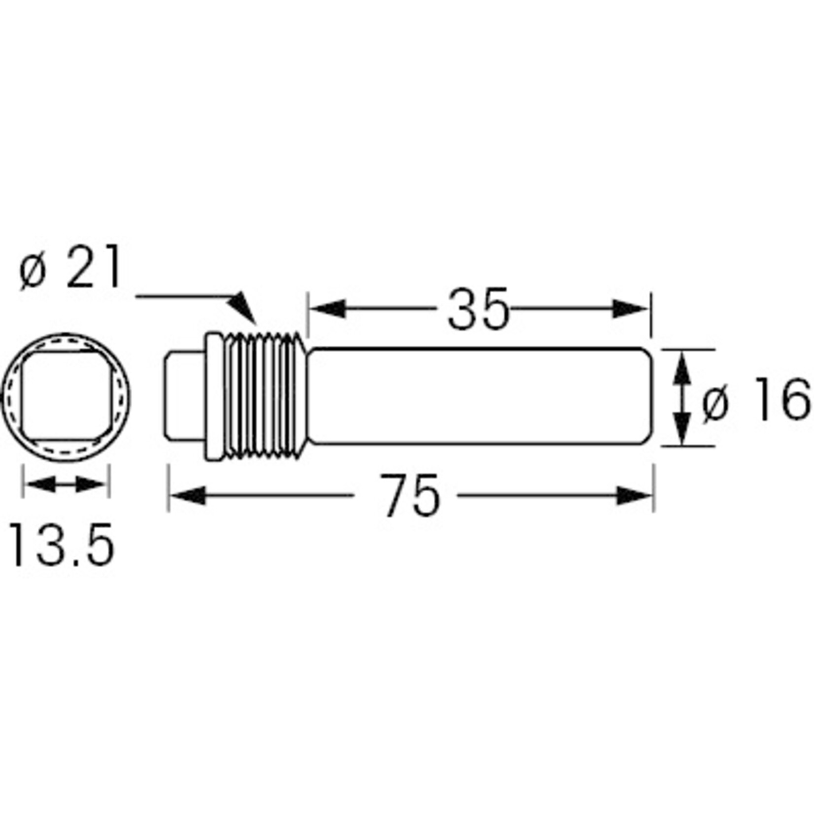 Plastimo Anode water circuit d.16x50