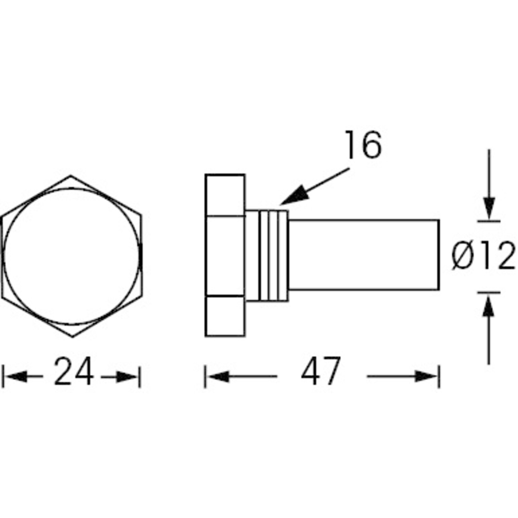 Plastimo Anode cap for renault d.16 x 150