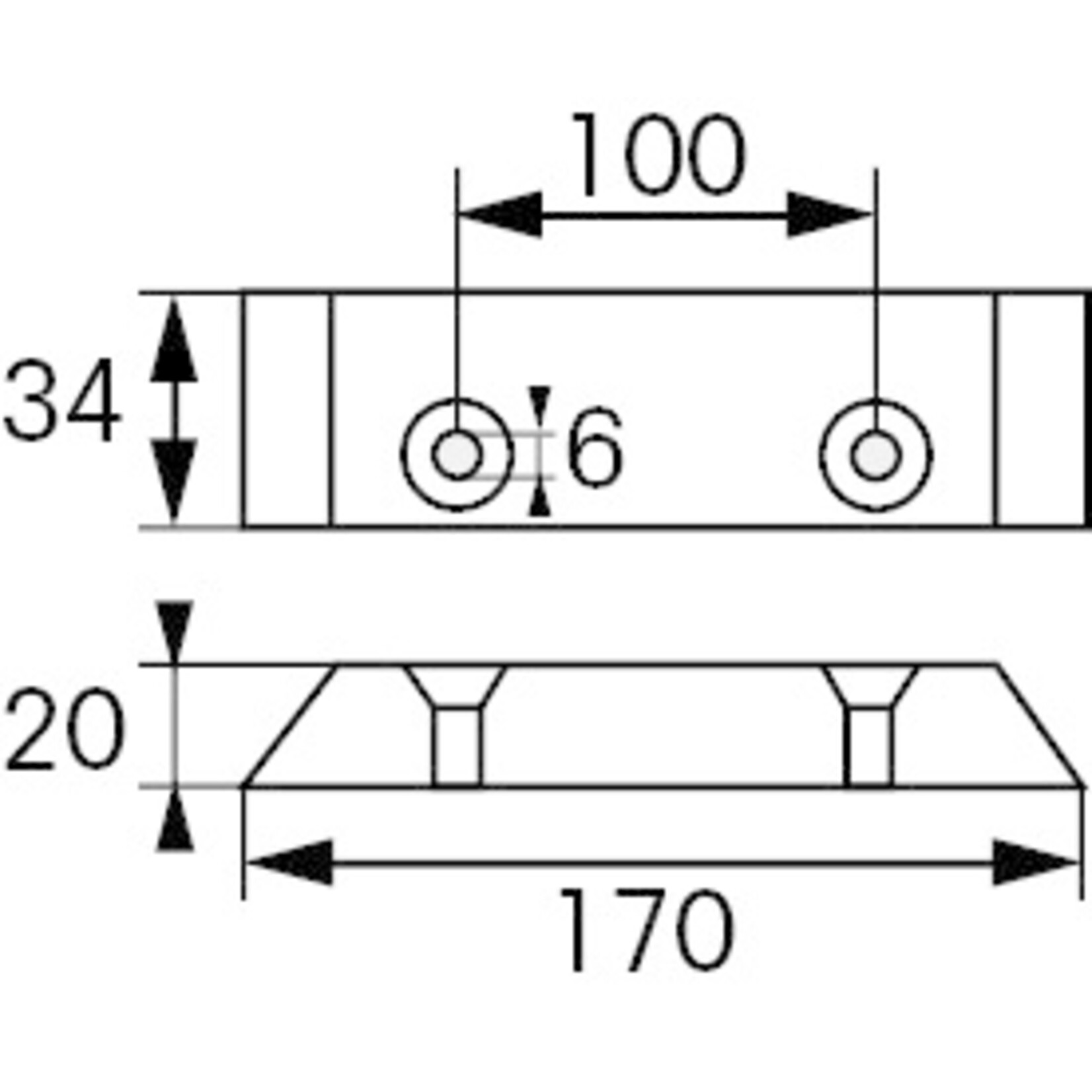 Plastimo Anode zc trim. seipem 175x35x19 cn.d100