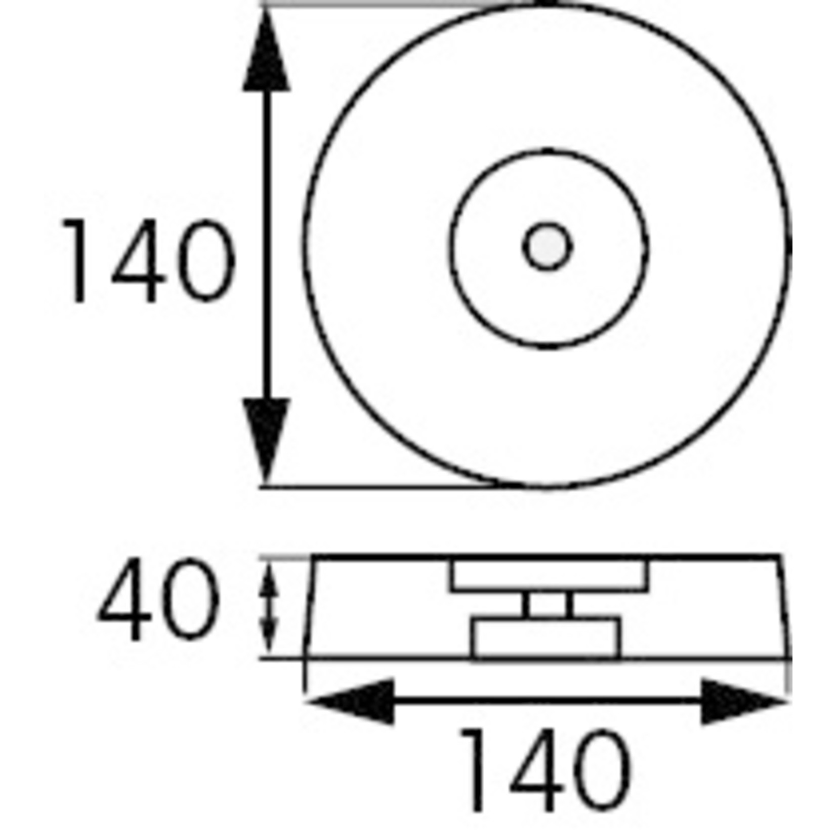 Plastimo Anode zc transom hole dia 13mm baglietto