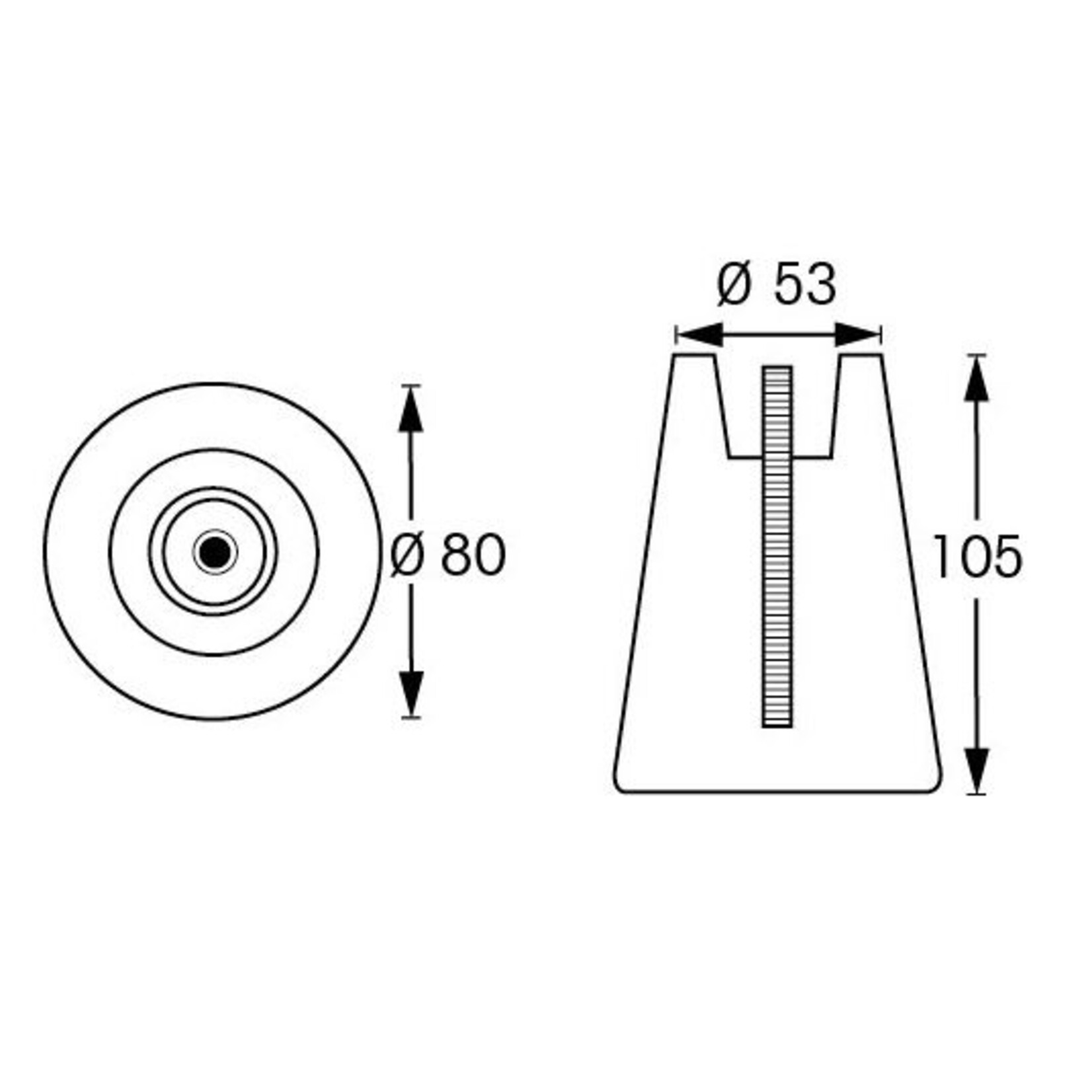 Plastimo Anode alu hangiing alu 1kg