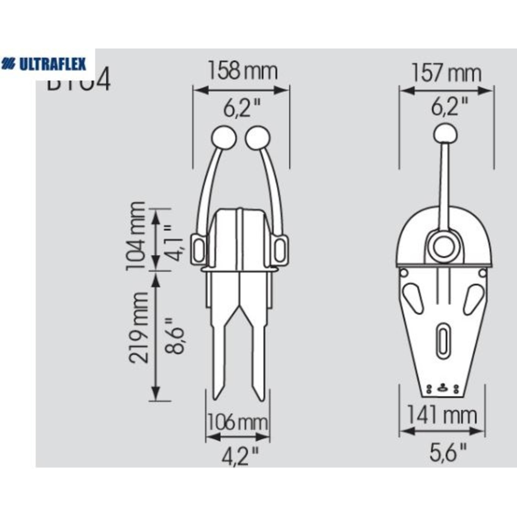 Plastimo Unit 2 levers chr.panel