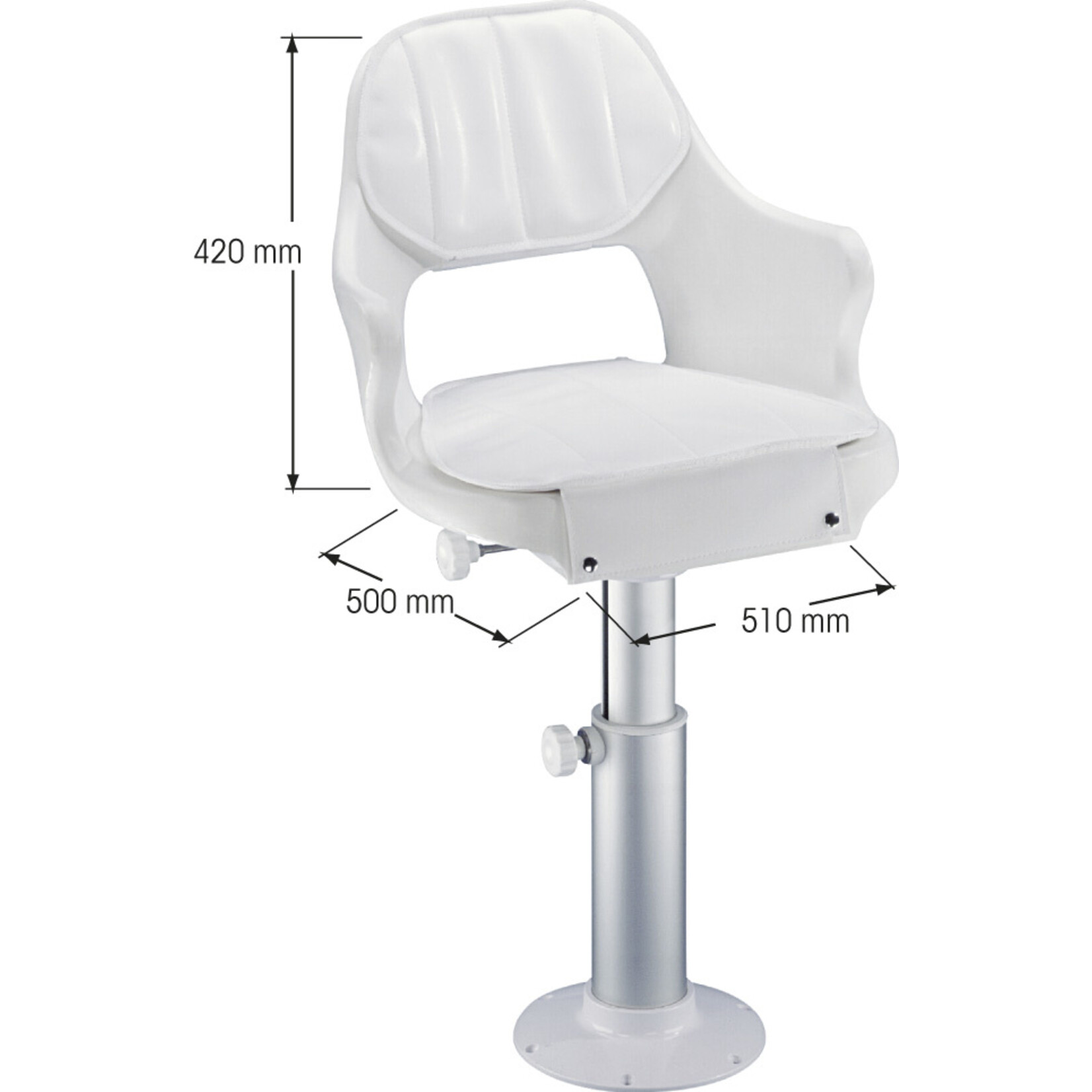 Plastimo Captain seat+cushions+pedestal alu