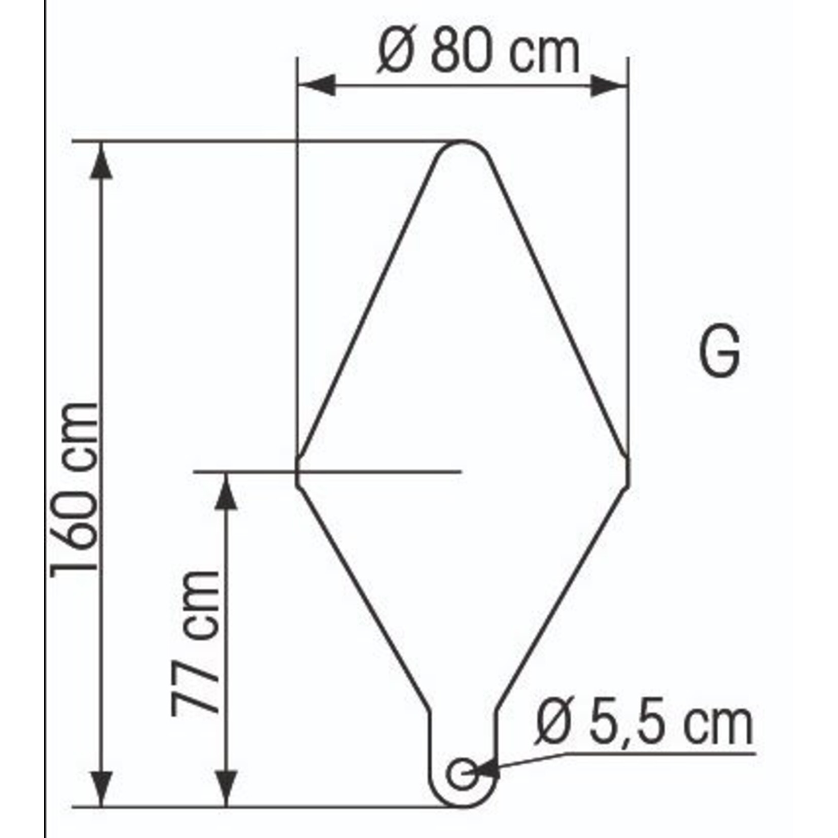 Plastimo Marking buoy bico.d80cm+eye empty yel