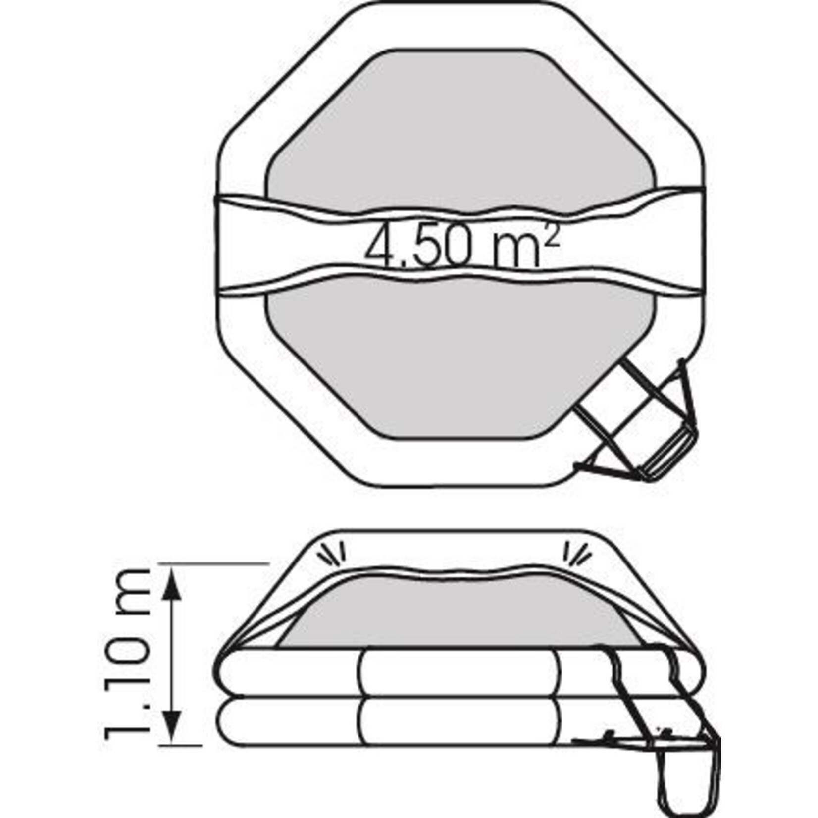 Plastimo Liferaft transocean isaf/iso 12 men cont