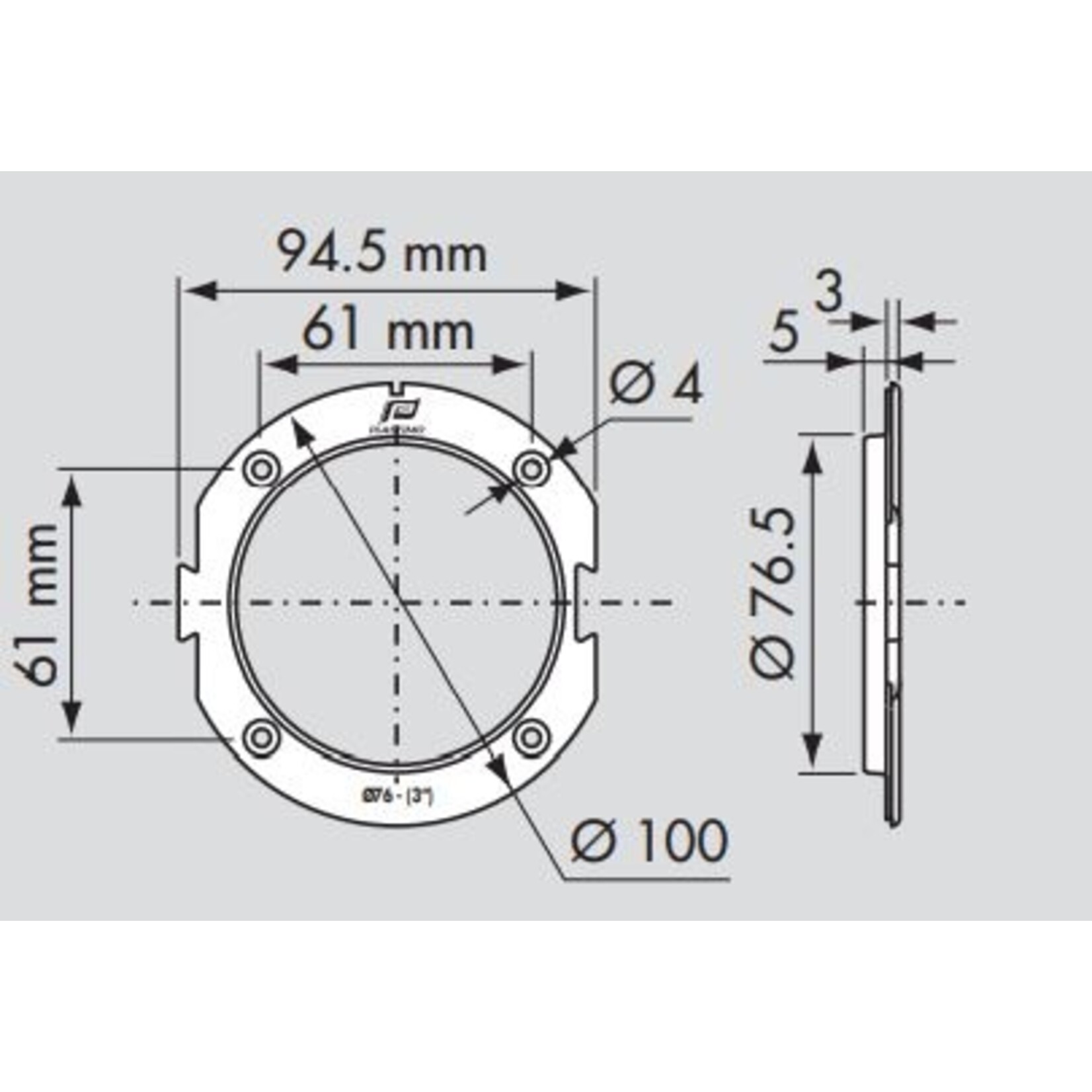 Plastimo Connector 5mm white for 3'' vent