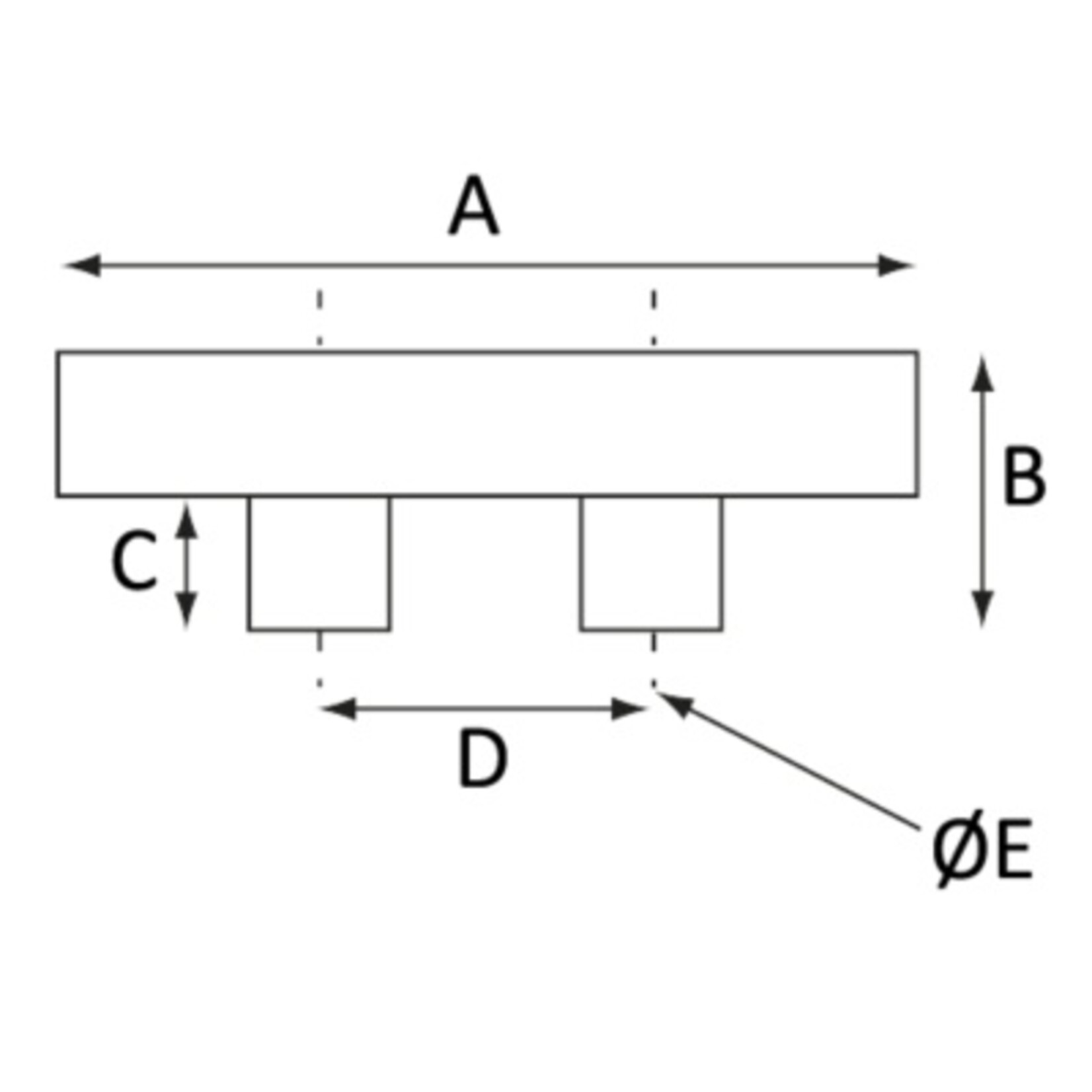 Plastimo Alloy open base cleat 200mm