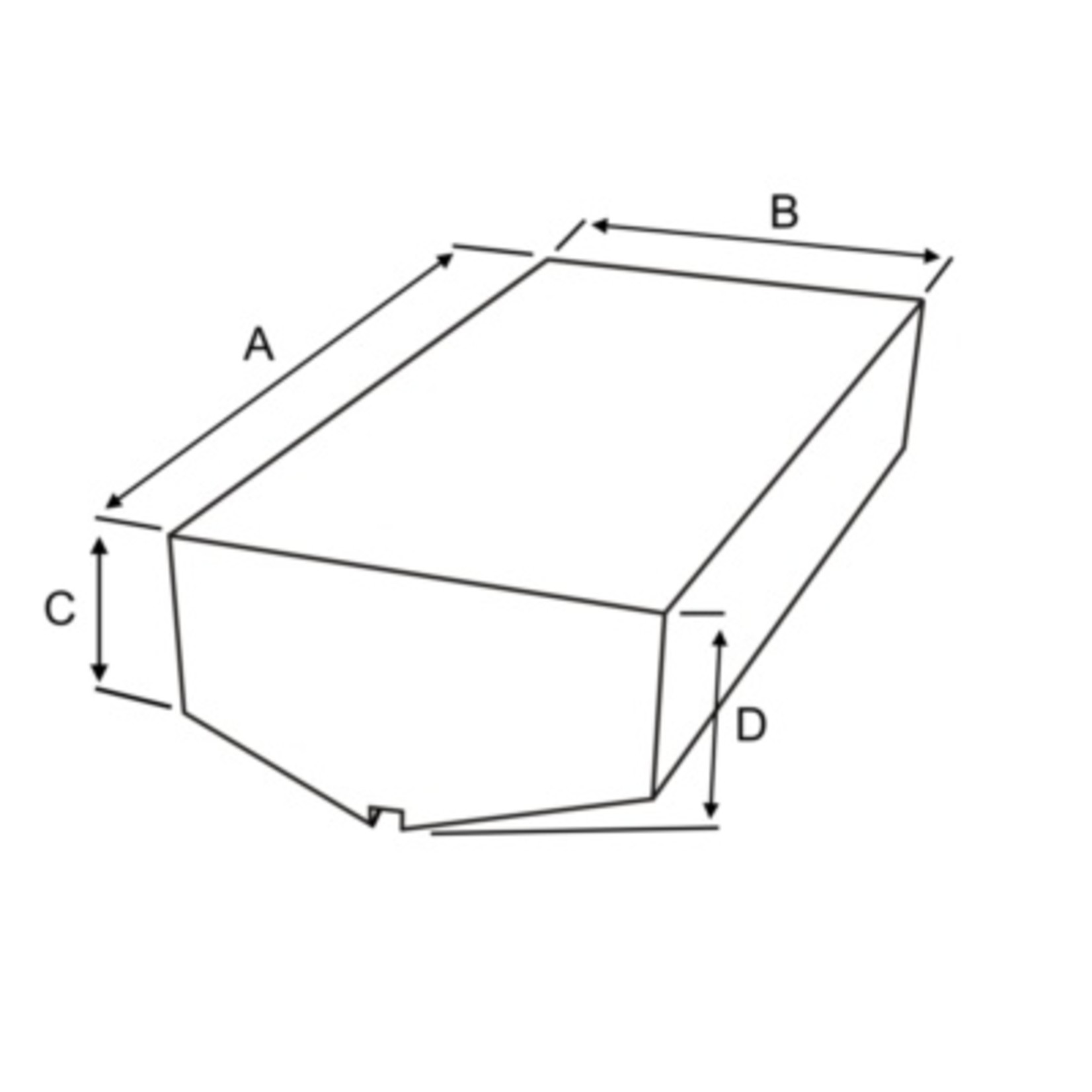 Plastimo Fuel tank 190lt vtype bottom 123x57x33cm