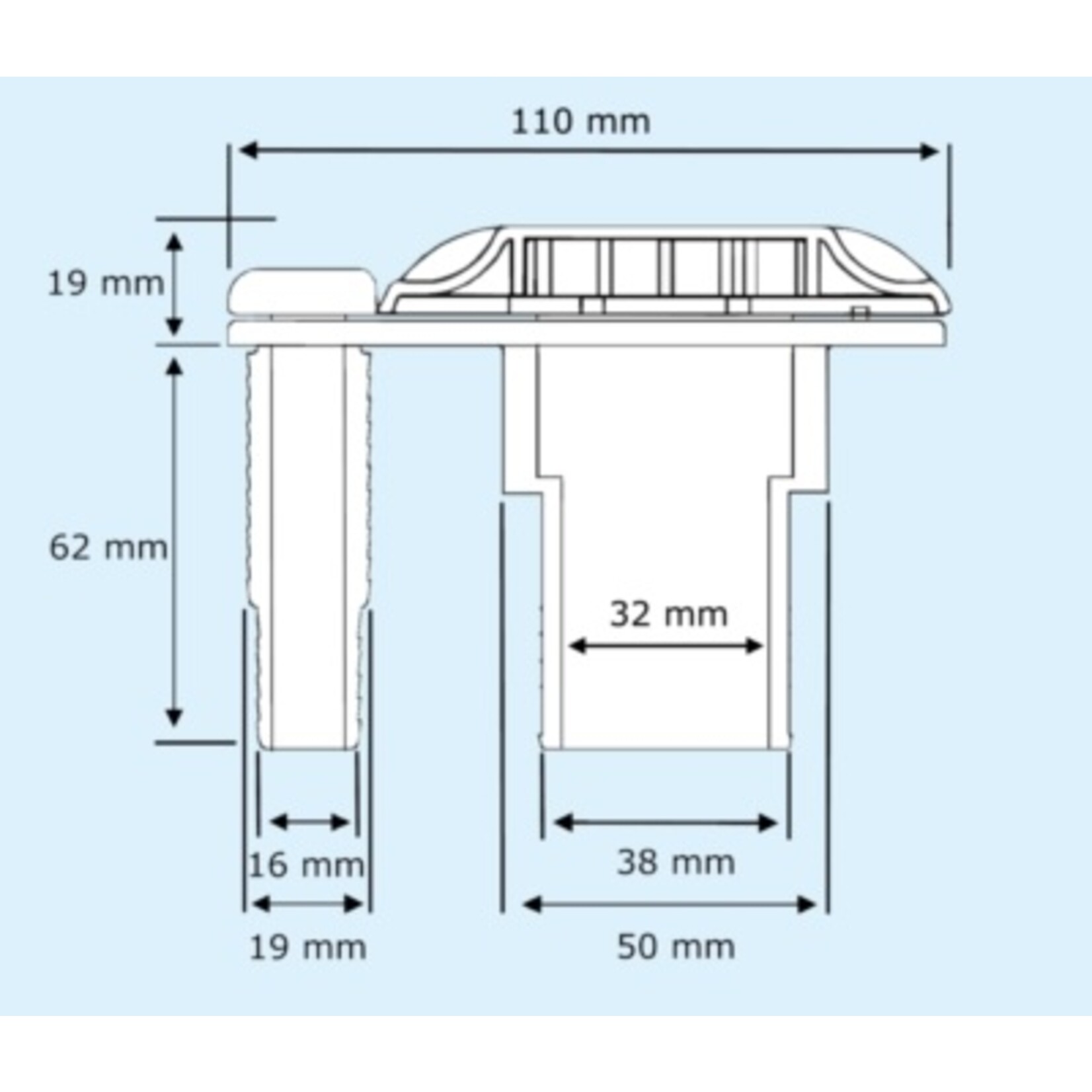 Plastimo Deck filler fuel d38 white with vent