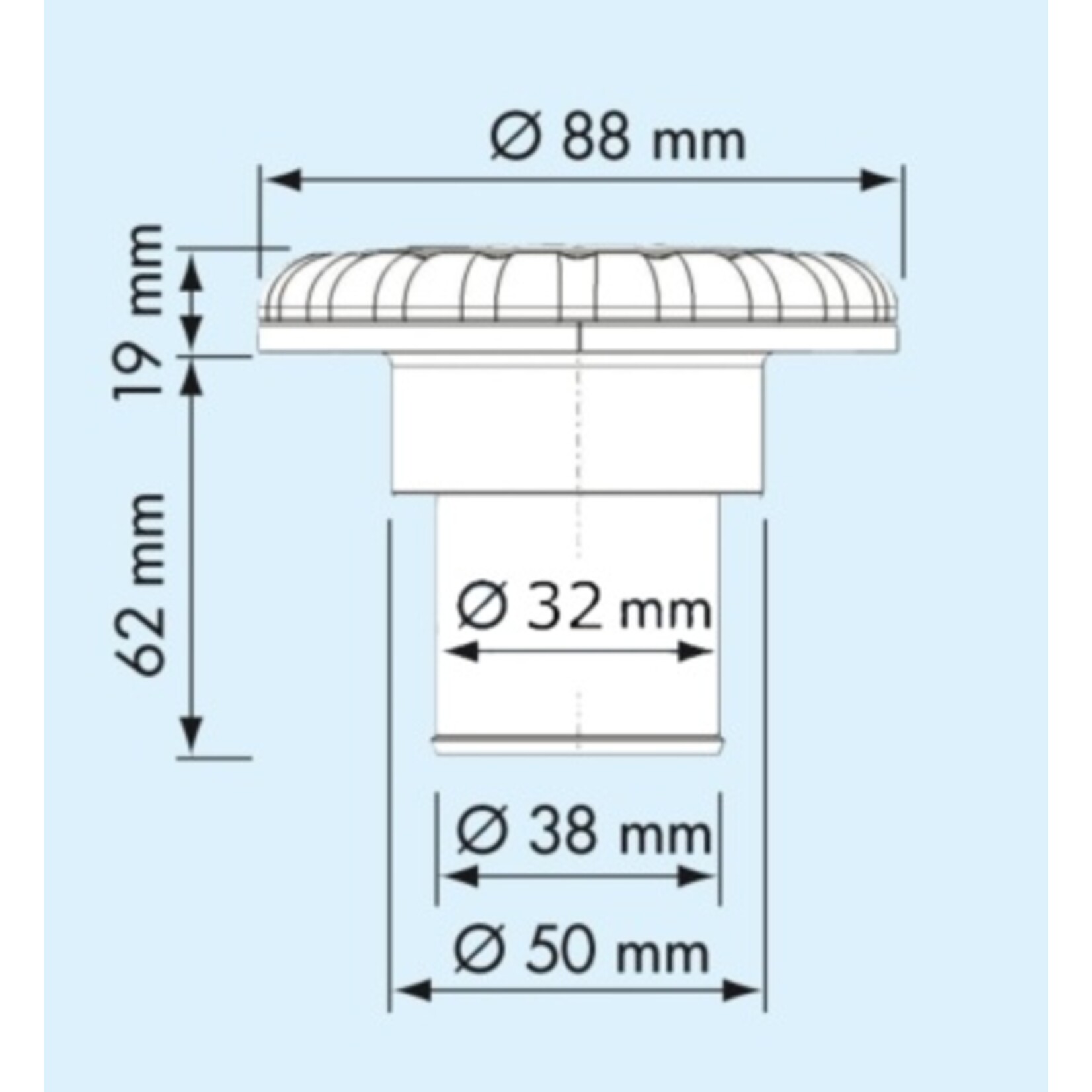 Plastimo Deck filler fuel d38 chrome