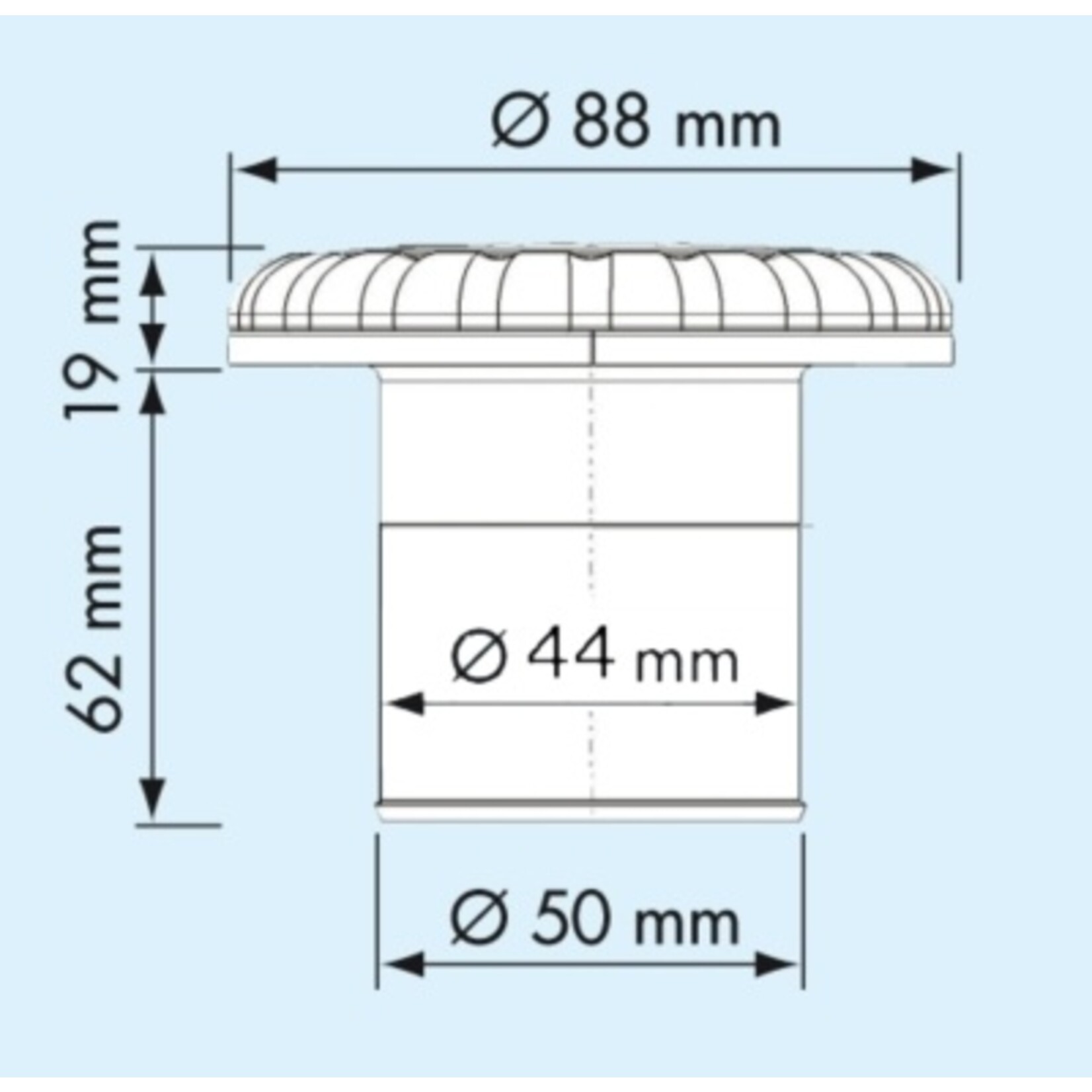 Plastimo Deck filler fuel d50 white