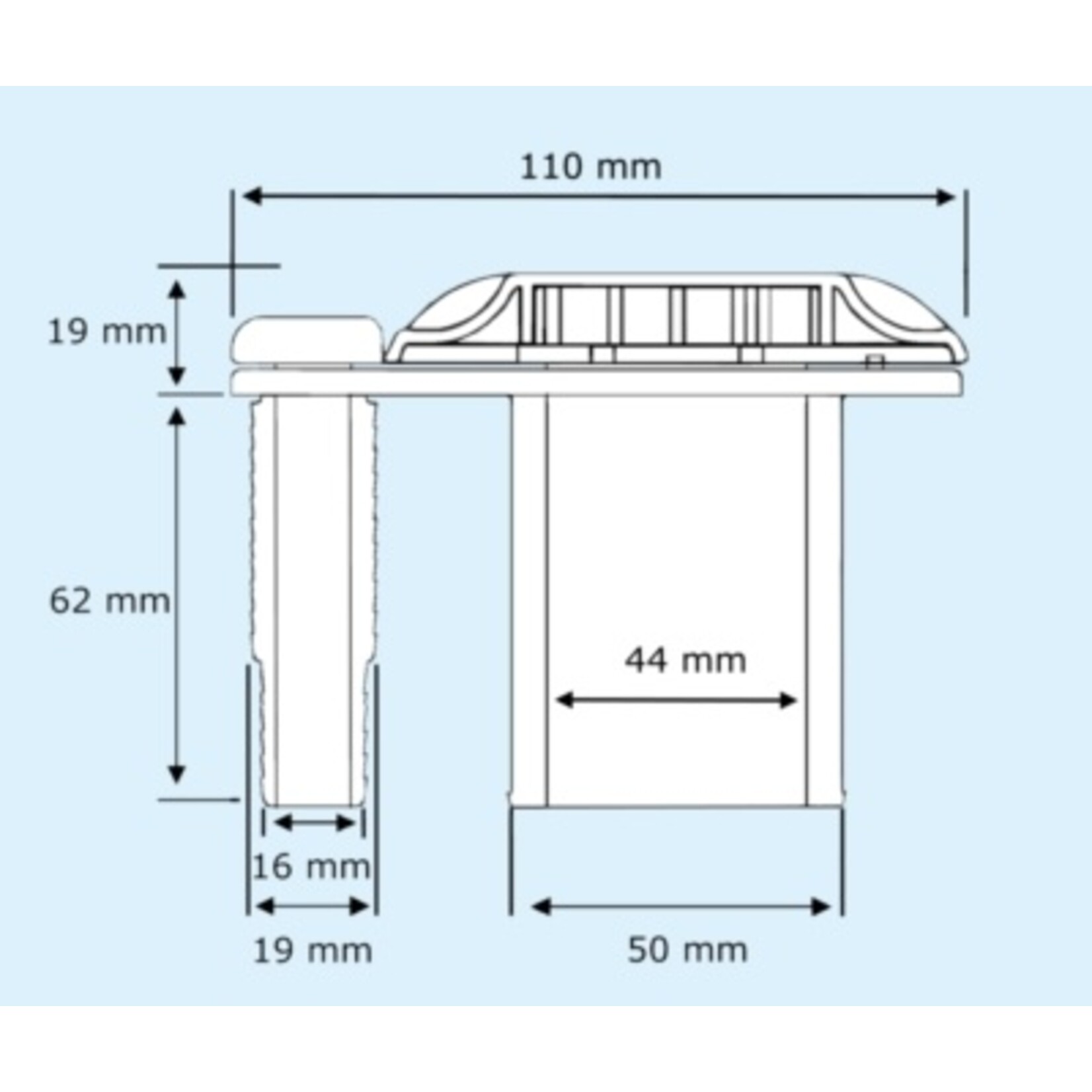 Plastimo Deck filler fuel d50 white with vent