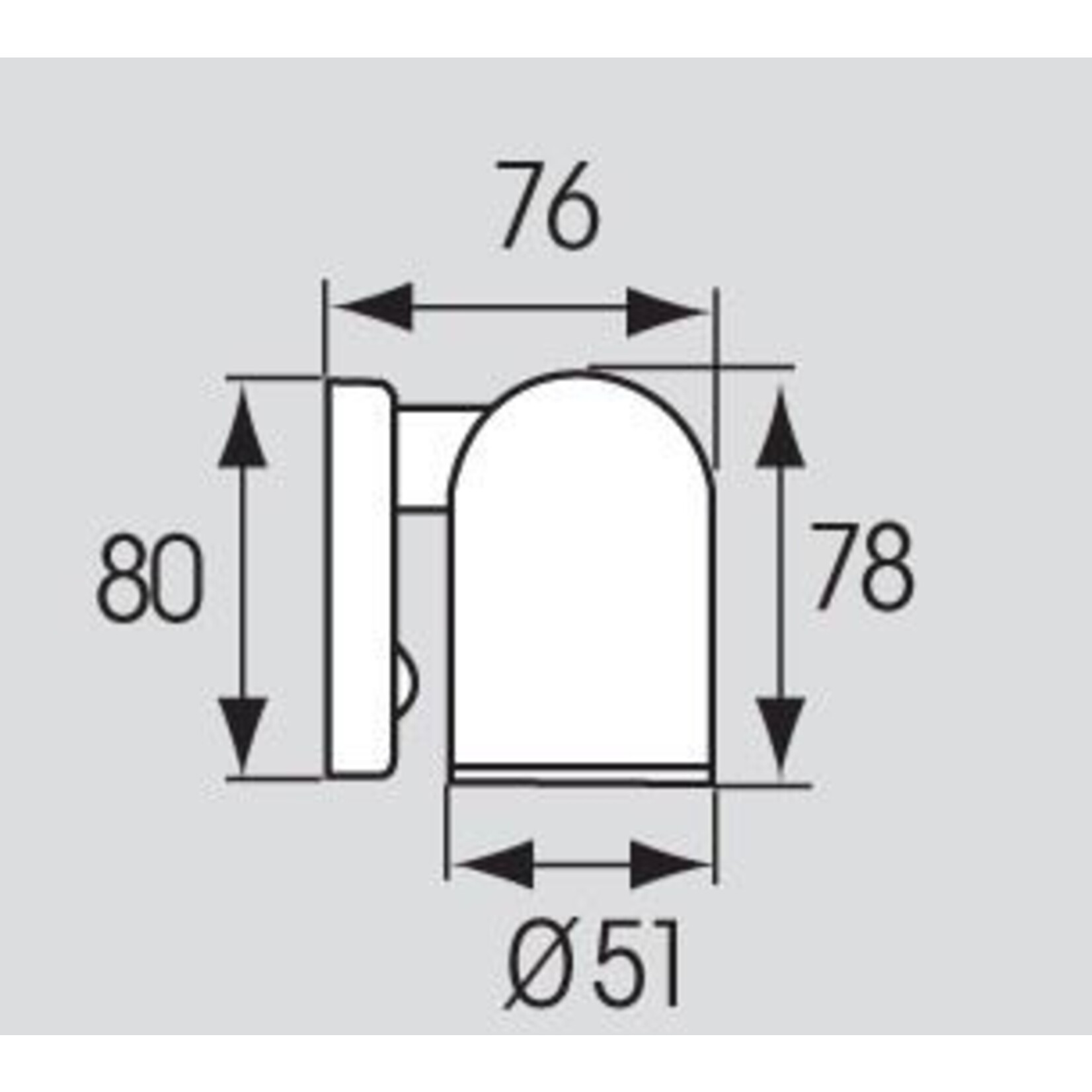 Plastimo Wall light led tube switch chr