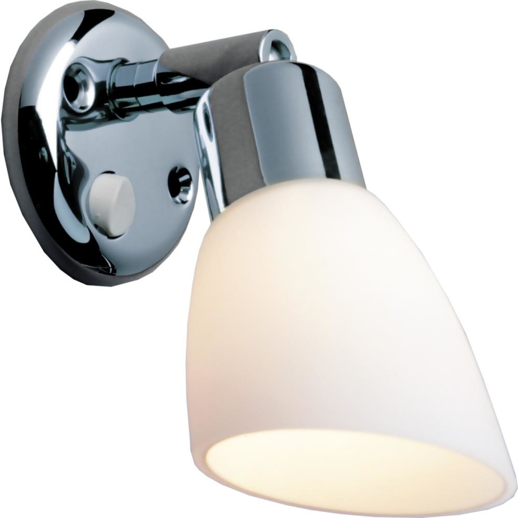 Plastimo Wall light opal wht switch chr.base