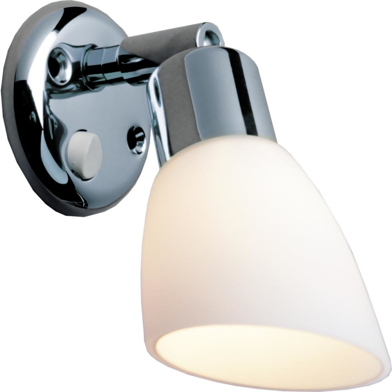 Plastimo Wall light opal wht switch chr.base