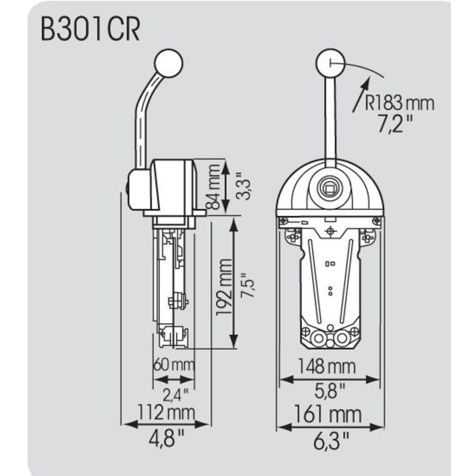 Plastimo Mechanical controlbox b302cr