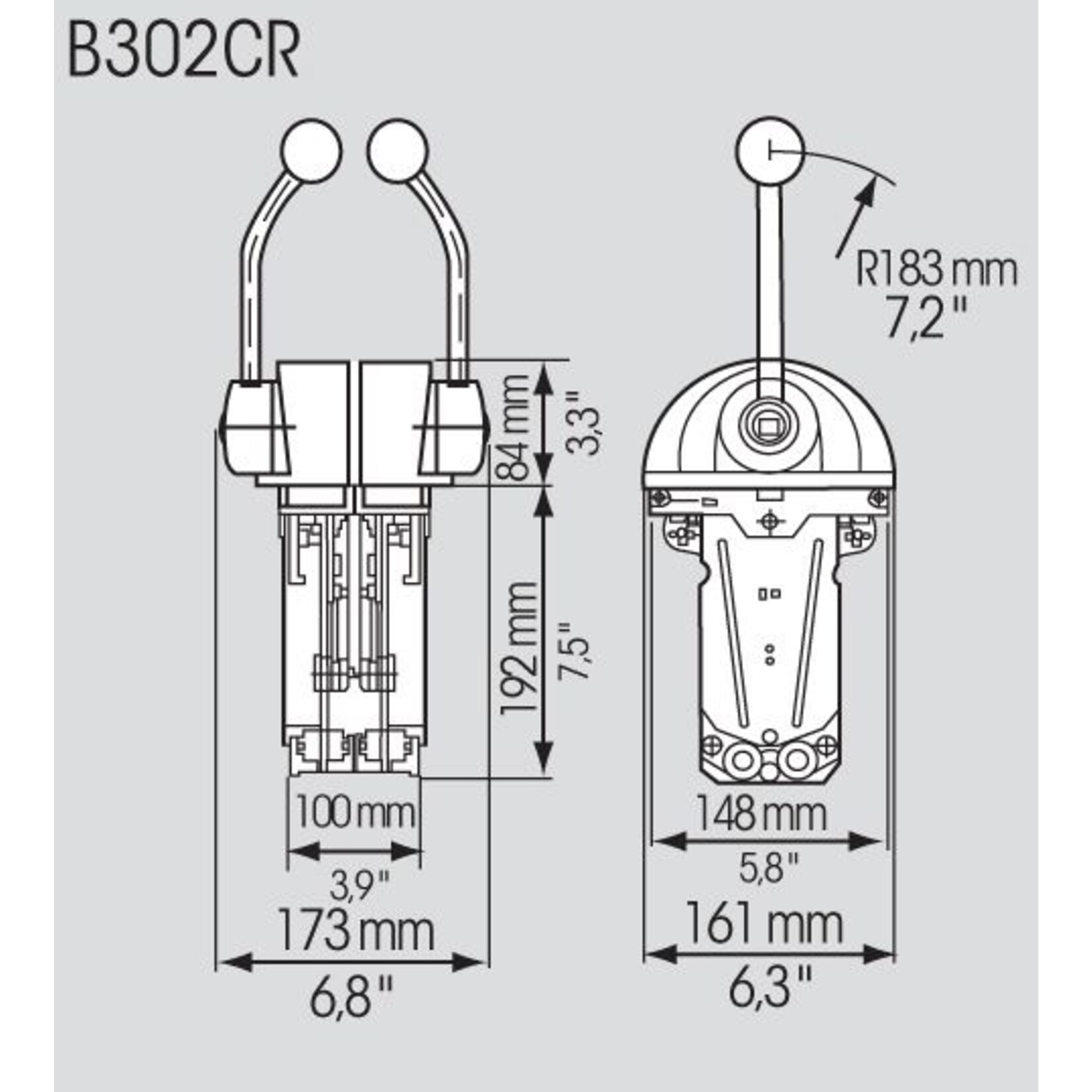 Plastimo Mechanical controlbox b302cr