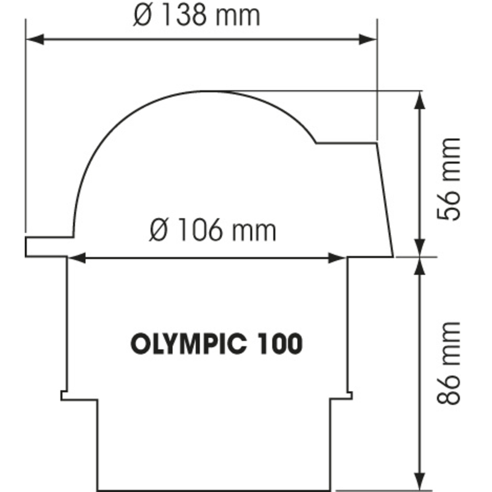 Plastimo Compass oly 100 wh flat built in z/abc