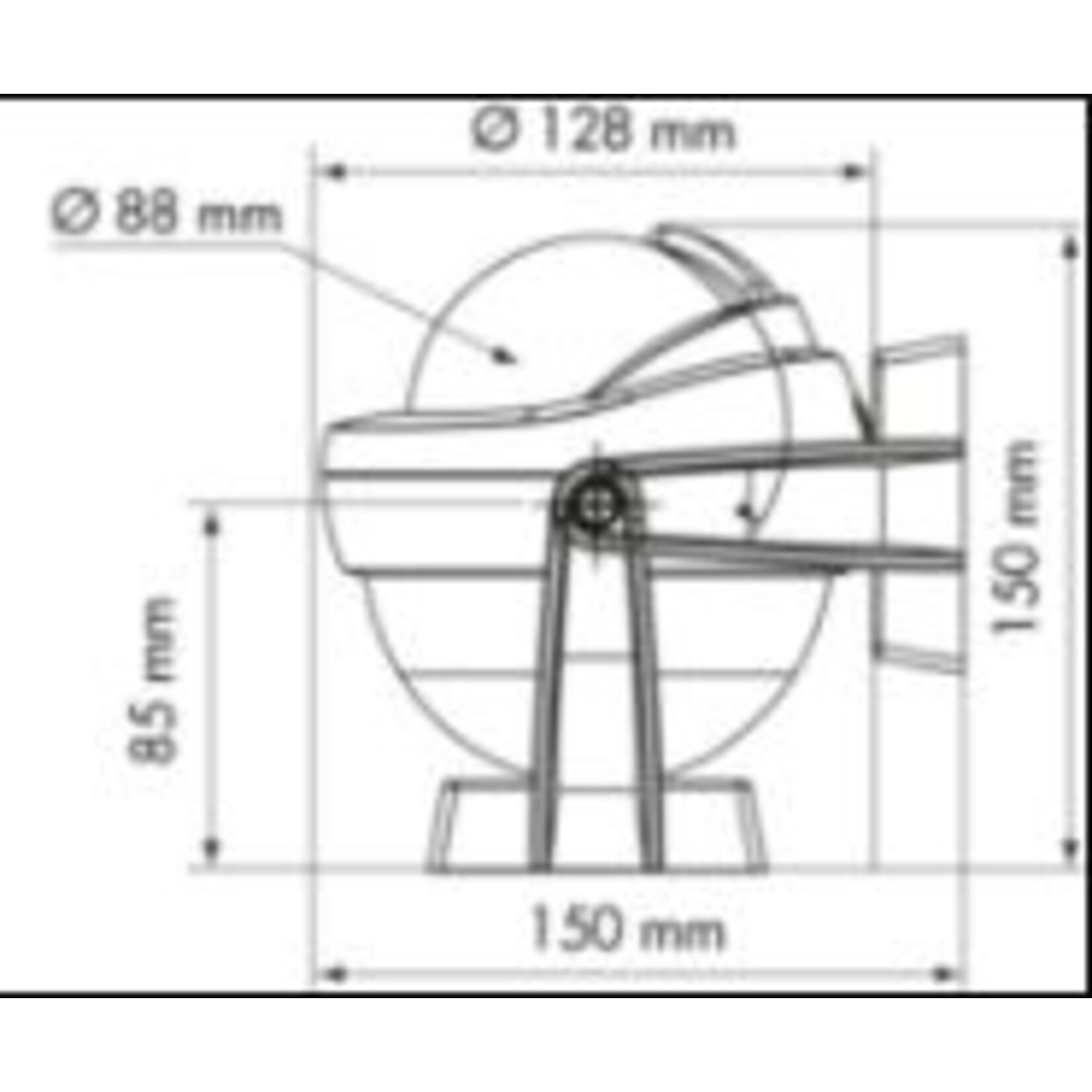 Plastimo Offshore 95 compass black/black bracket