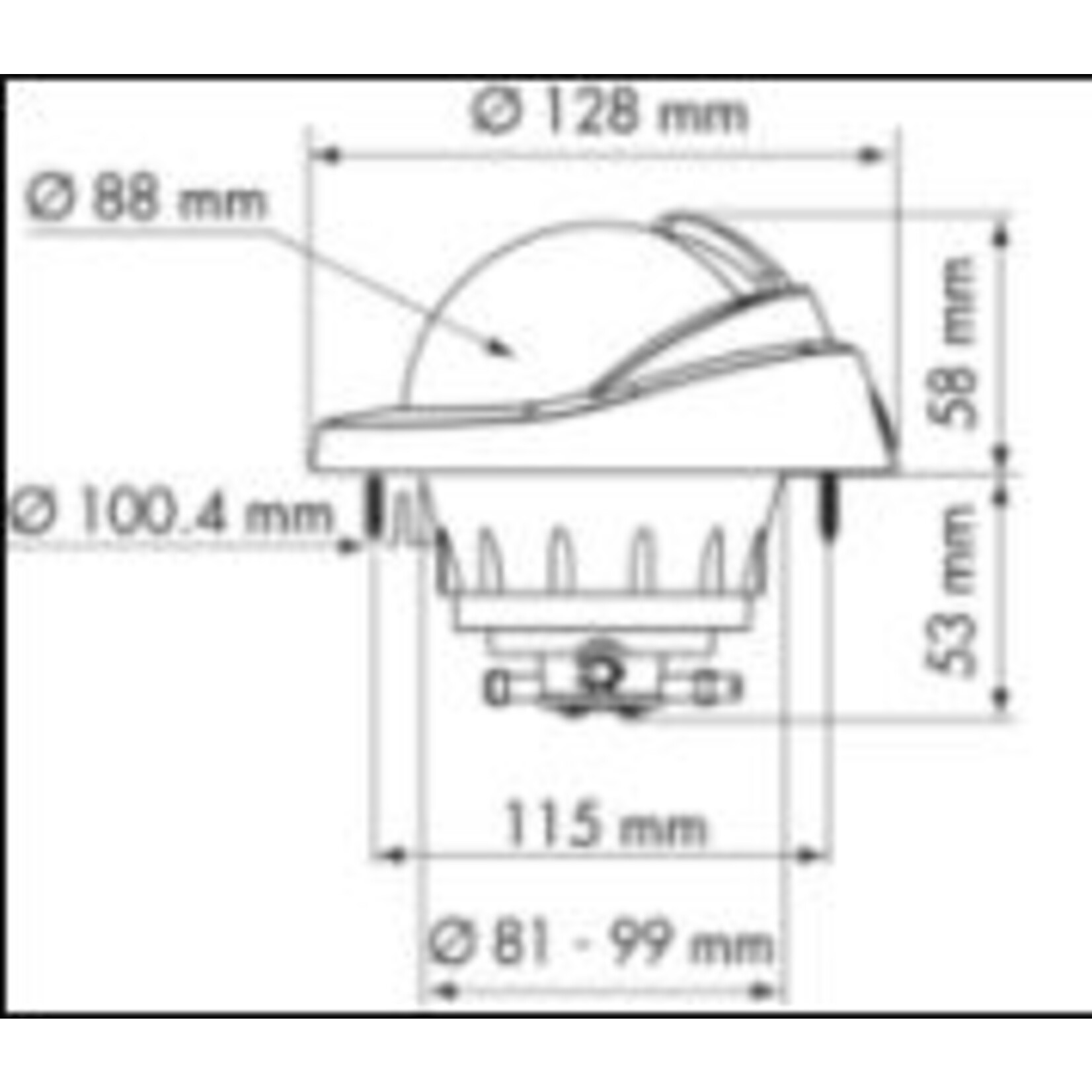 Plastimo Compass off95 white. black flat card