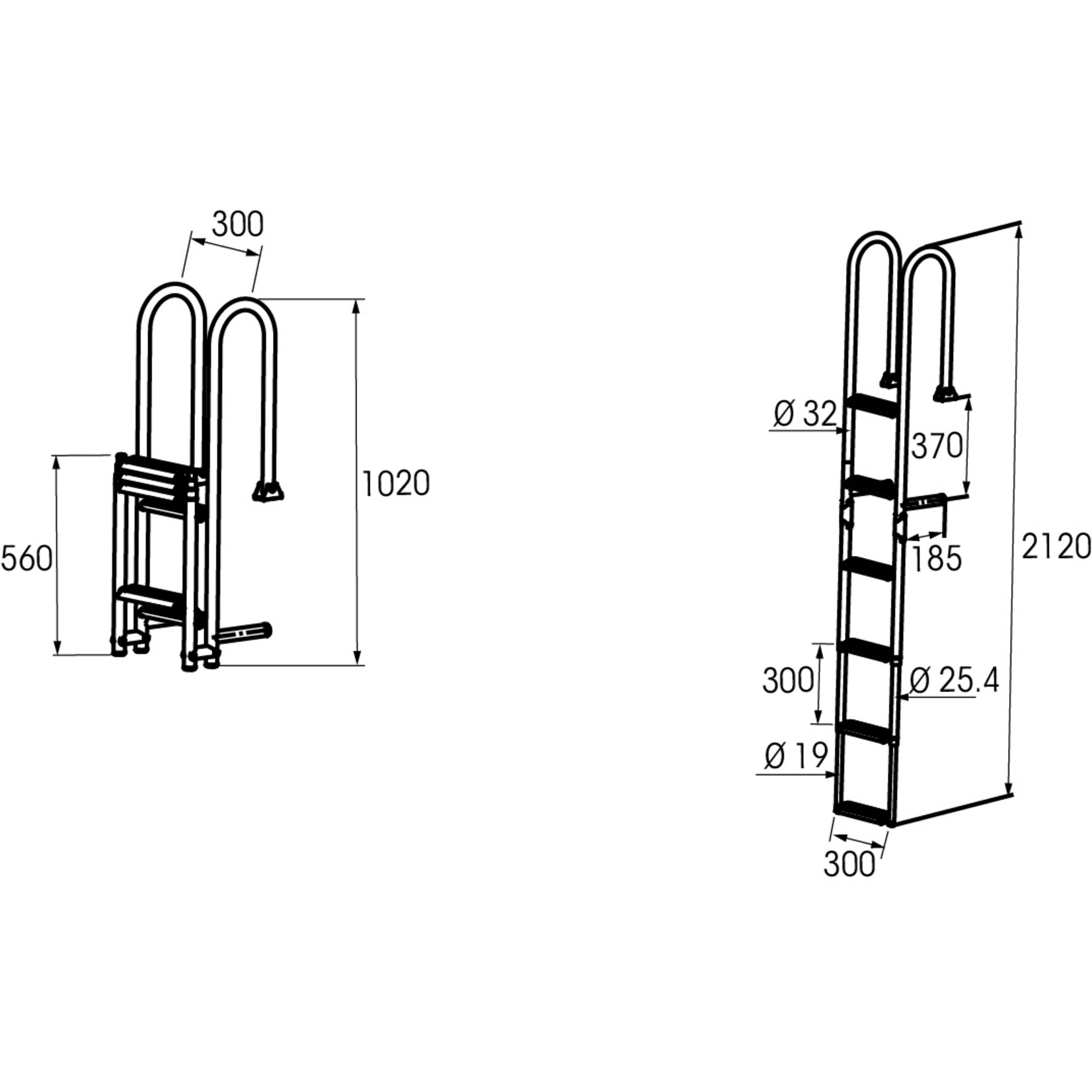 Plastimo Telescopic folding ladder with 180 degrees grip handles